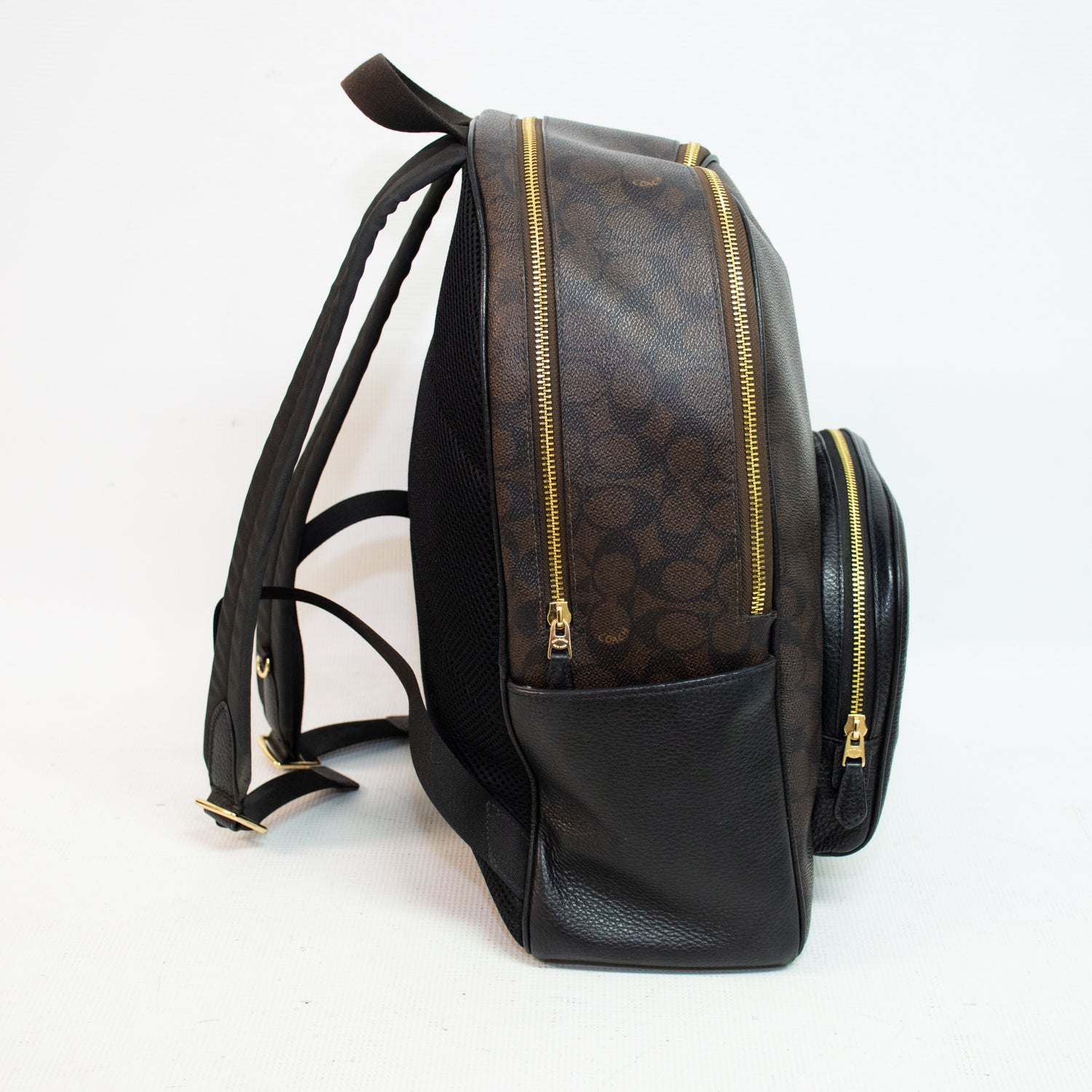 Coach CZ175 Court Signature Canvas Backpack - Black/Brown