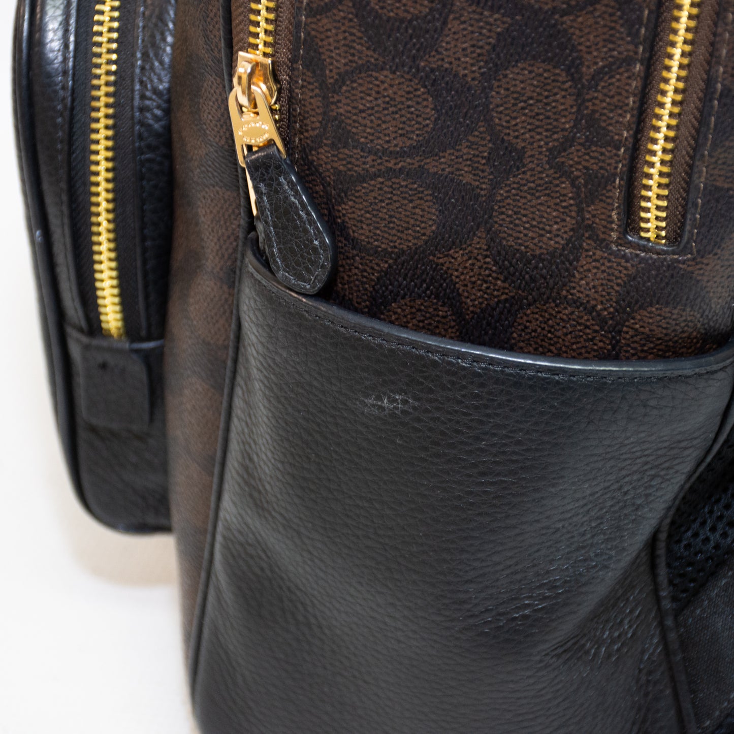 Coach CZ175 Court Signature Canvas Backpack - Black/Brown