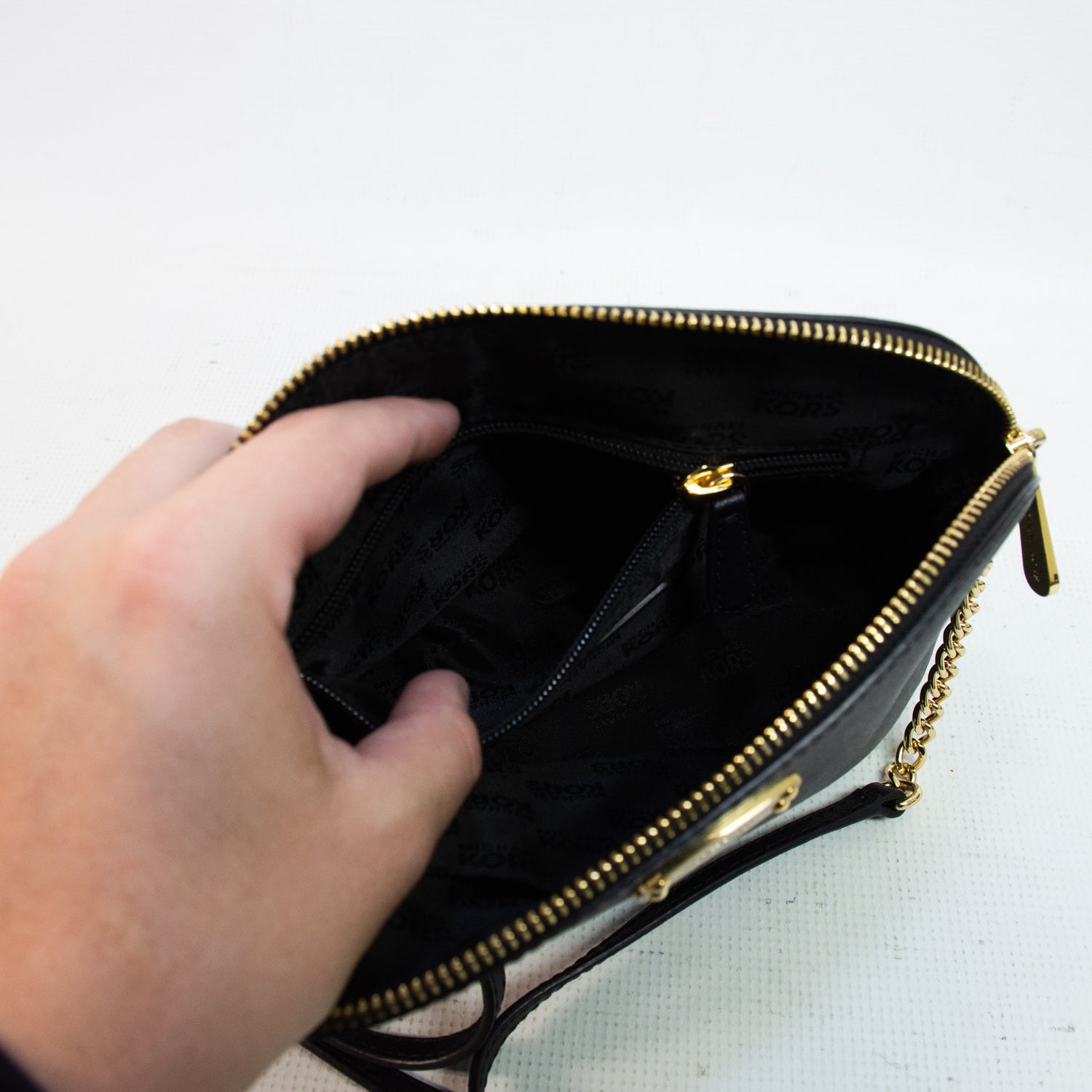 Michael Kors Jet Set Black Dome Cross Body Bag