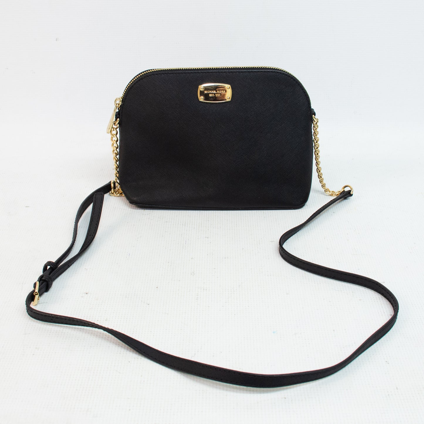 Michael Kors Jet Set Black Dome Cross Body Bag