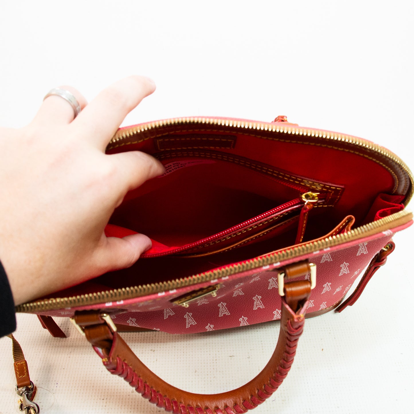 Dooney & Bourke Dome Angels Satchel - Red