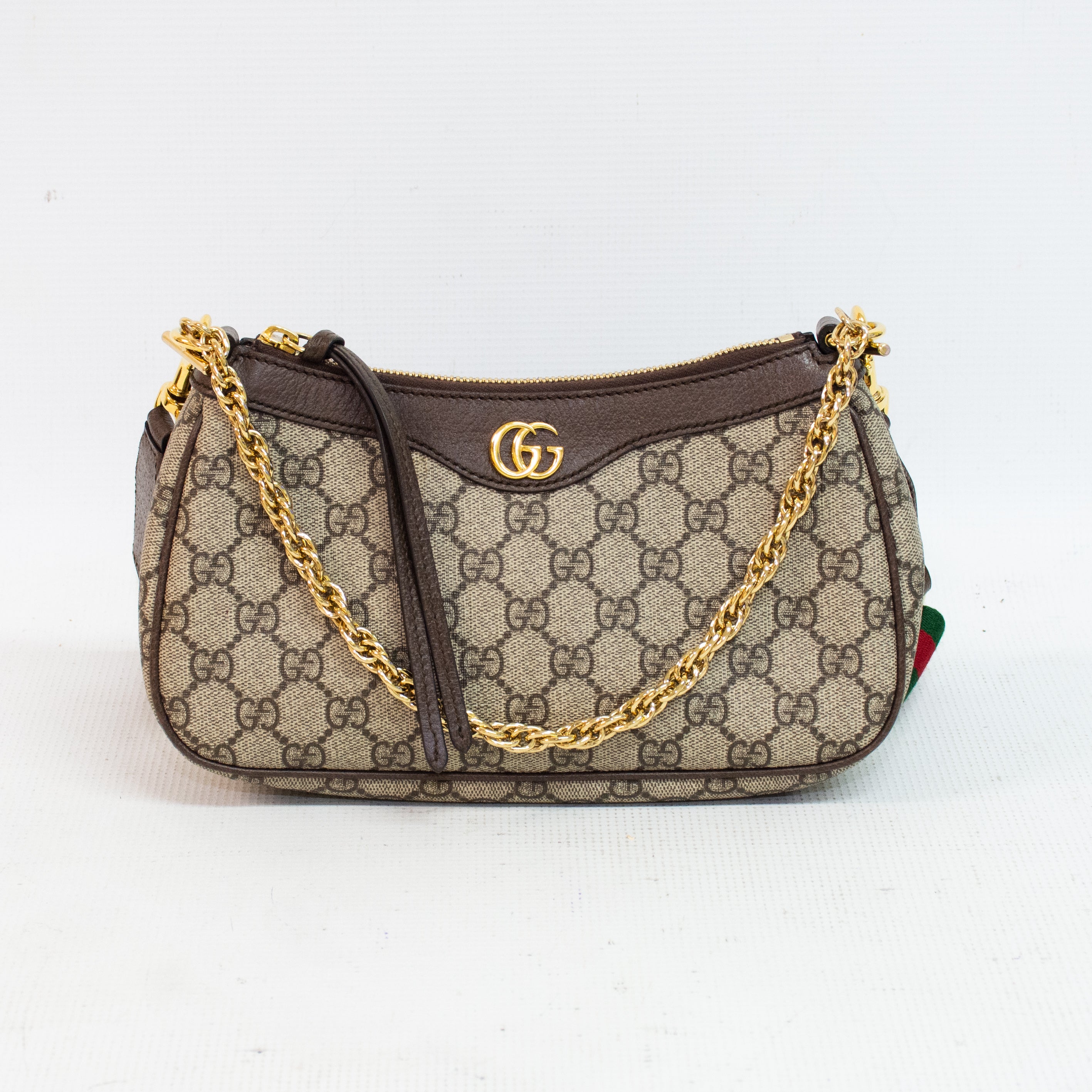 Gucci Ophidia Small Brown Canvas Print Shoulder Bag - 735132