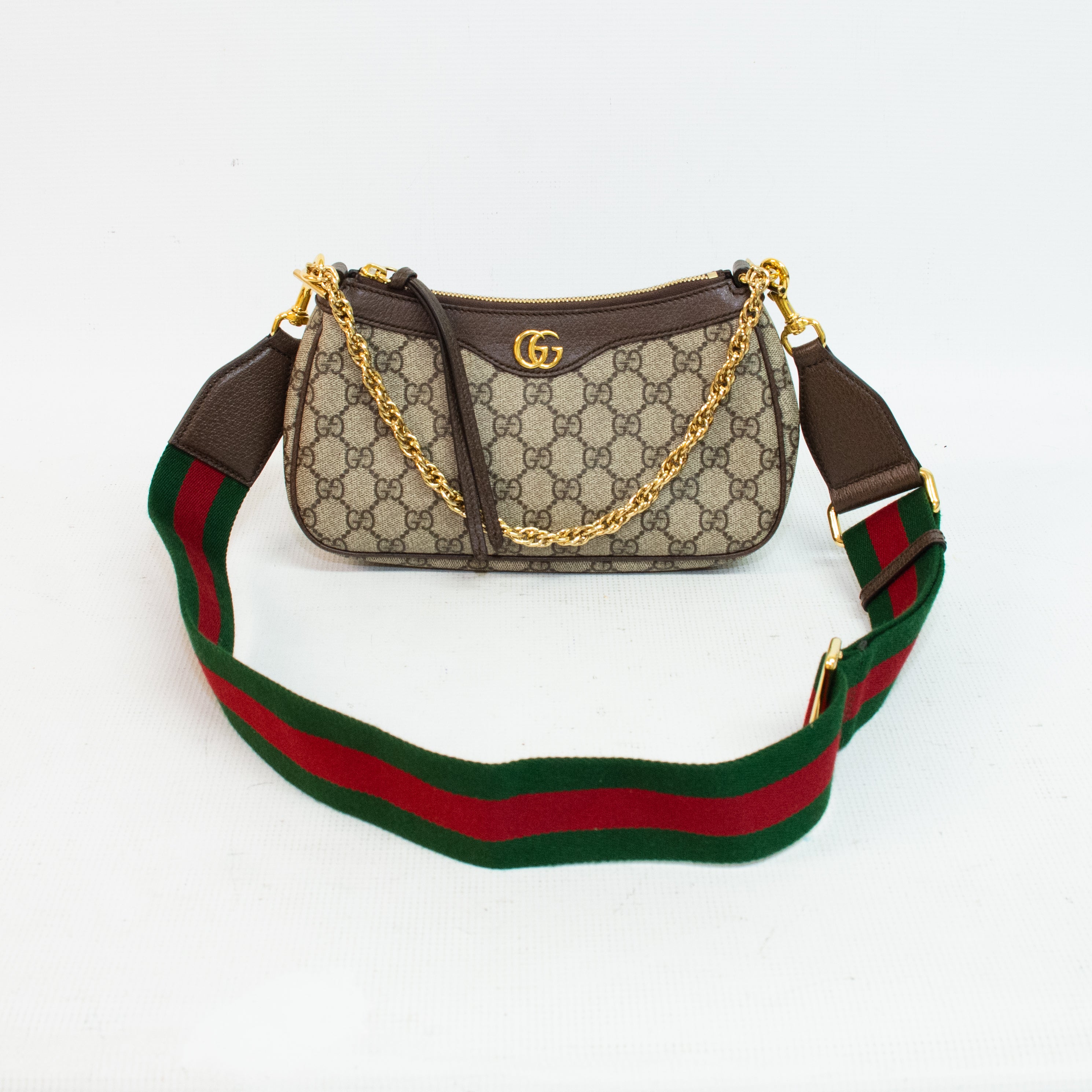 Gucci Ophidia Small Brown Canvas Print Shoulder Bag - 735132
