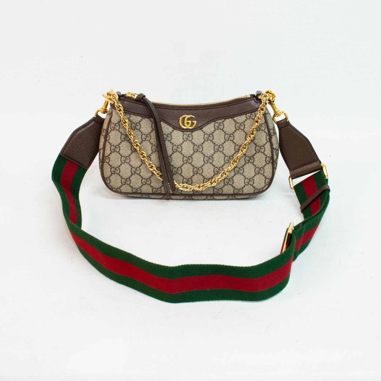 Gucci Ophidia Small Brown Canvas Print Shoulder Bag - 735132