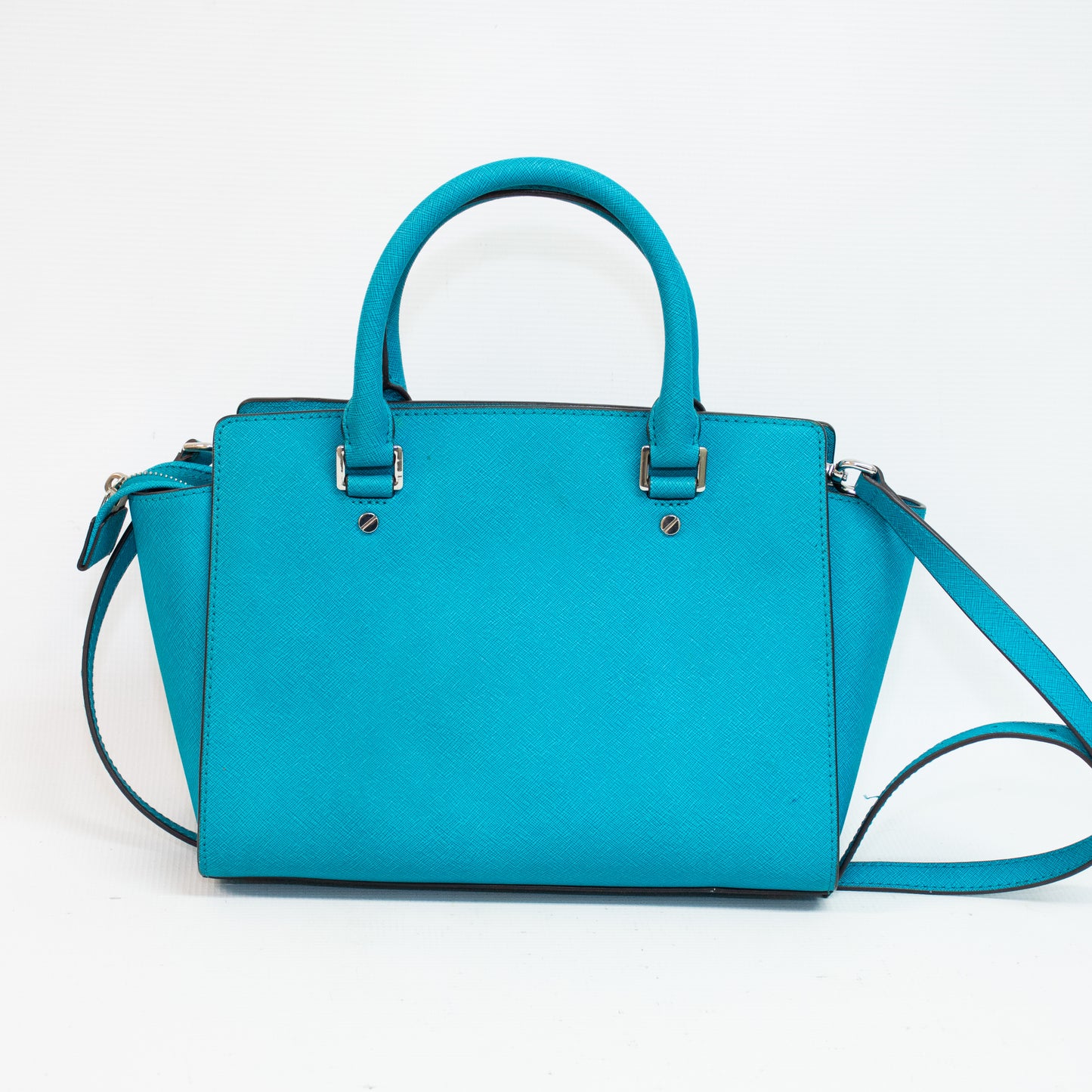 Michael Kors Selma Teal Saffiano Handbag