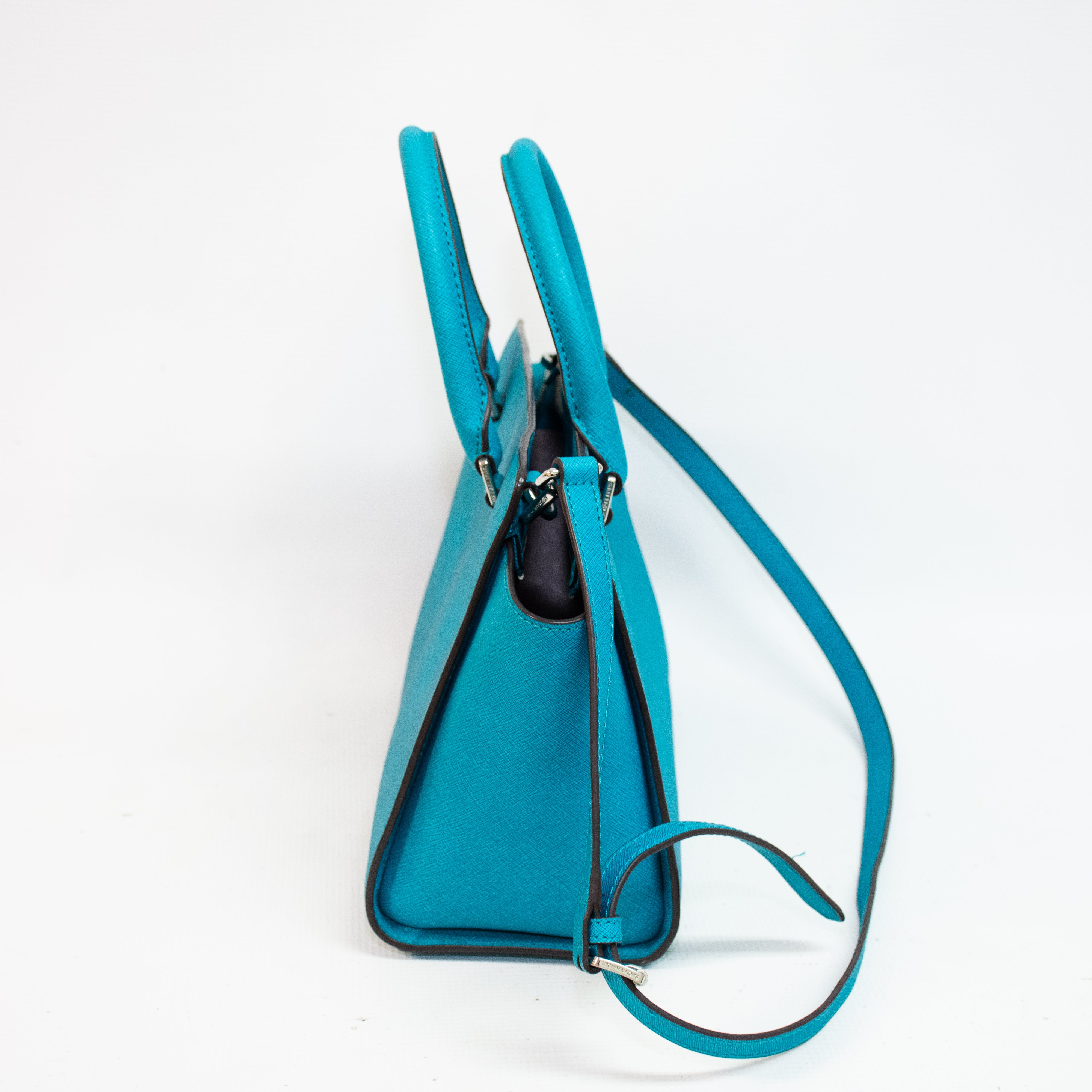 Michael Kors Selma Teal Saffiano Handbag