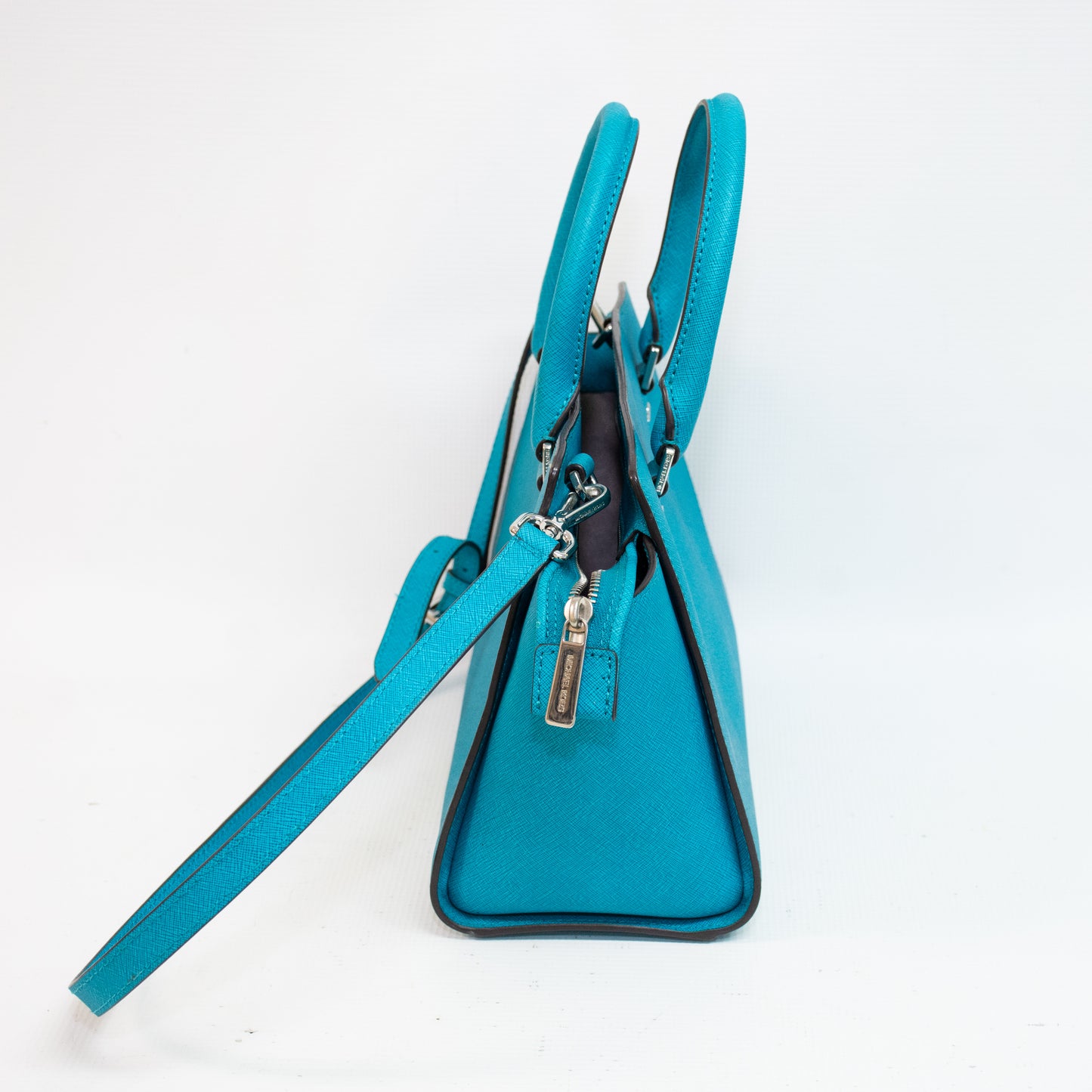 Michael Kors Selma Teal Saffiano Handbag