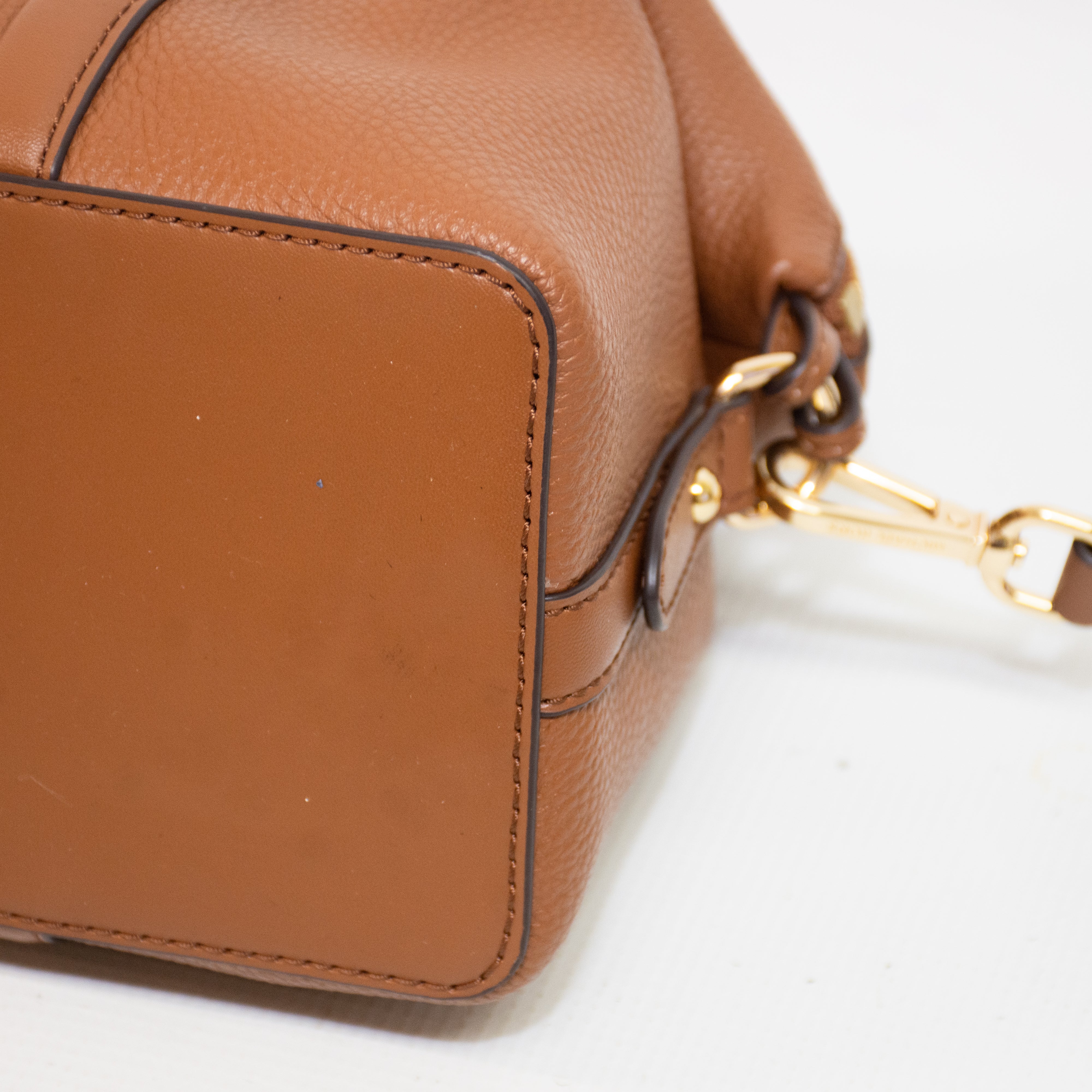 Michael Kors Beck Small Brown Leather Travel Satchel