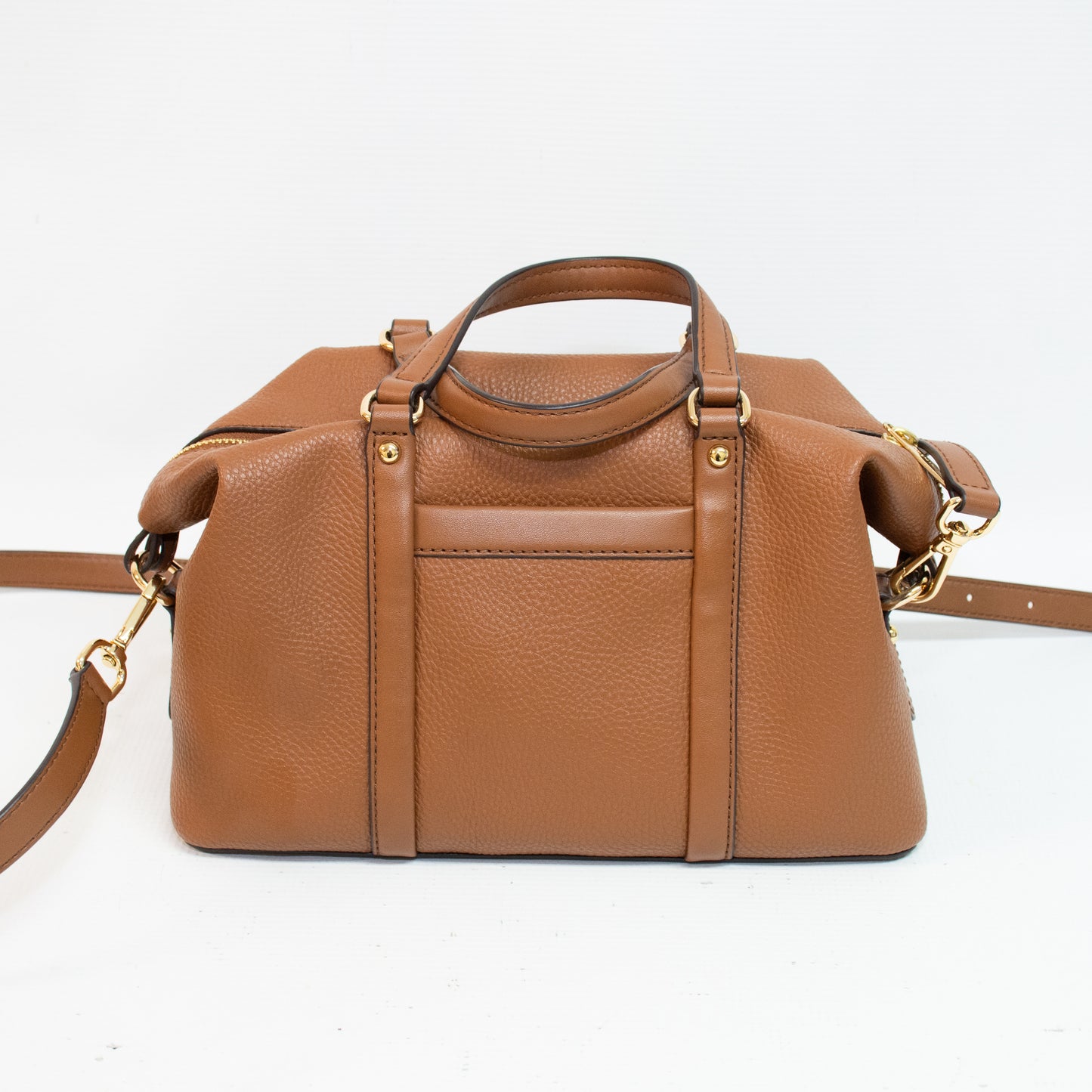 Michael Kors Beck Small Brown Leather Travel Satchel