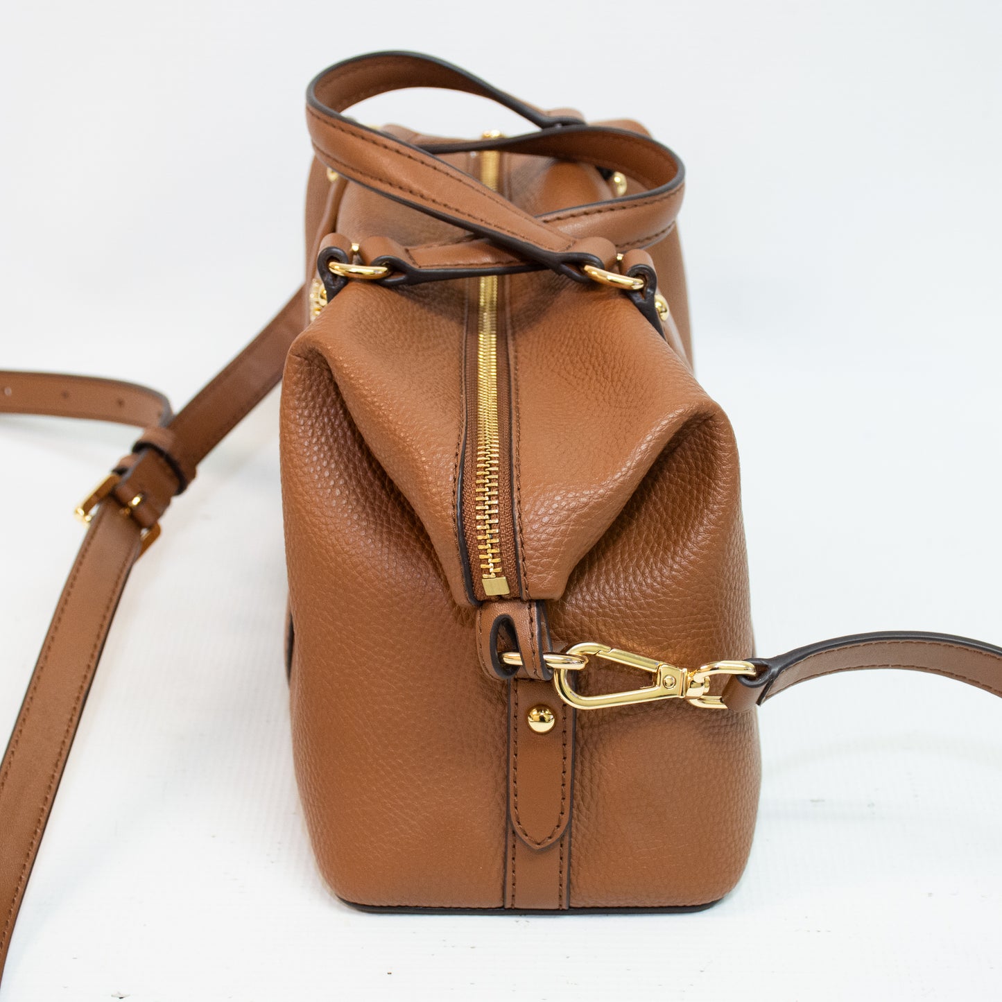 Michael Kors Beck Small Brown Leather Travel Satchel