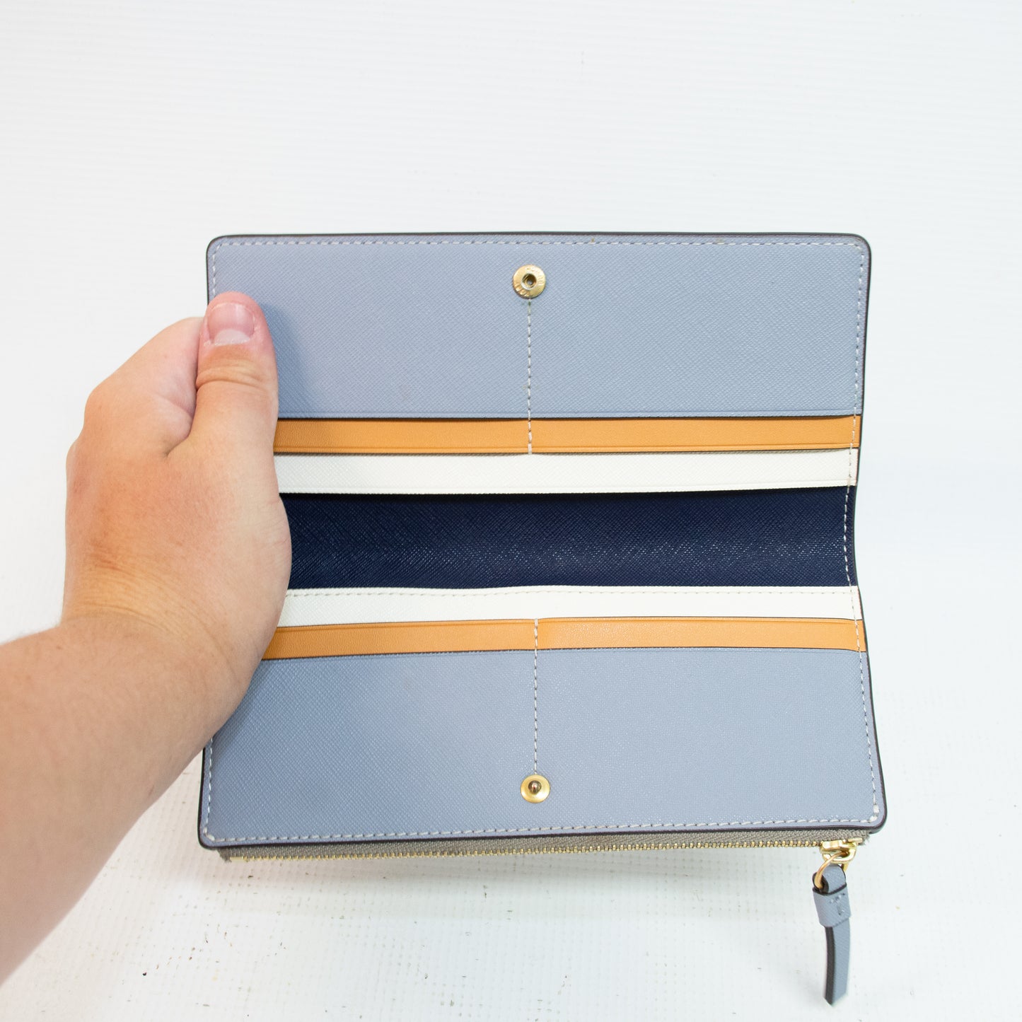 Tory Burch Robinson Pebbled Zip Slim Wallet