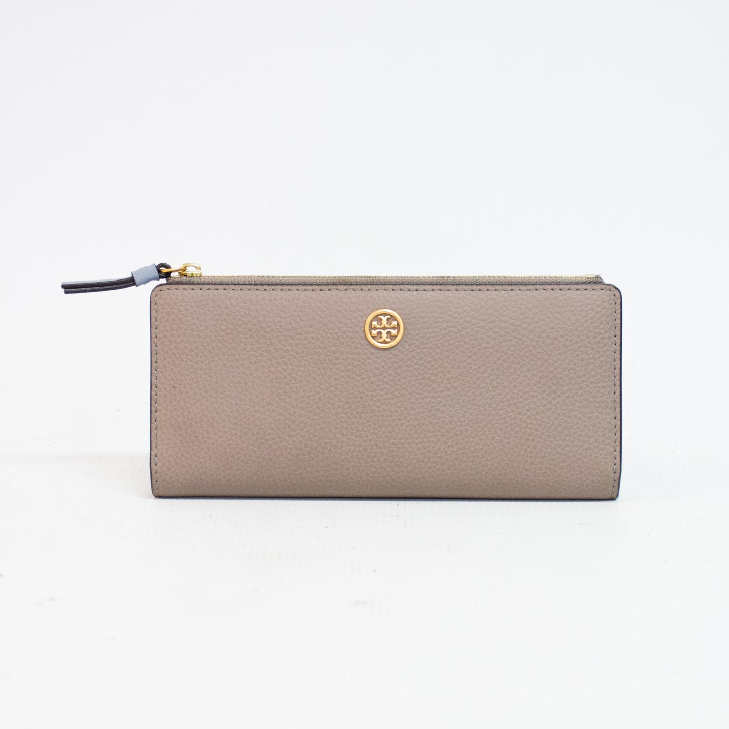 Tory Burch Robinson Pebbled Zip Slim Wallet