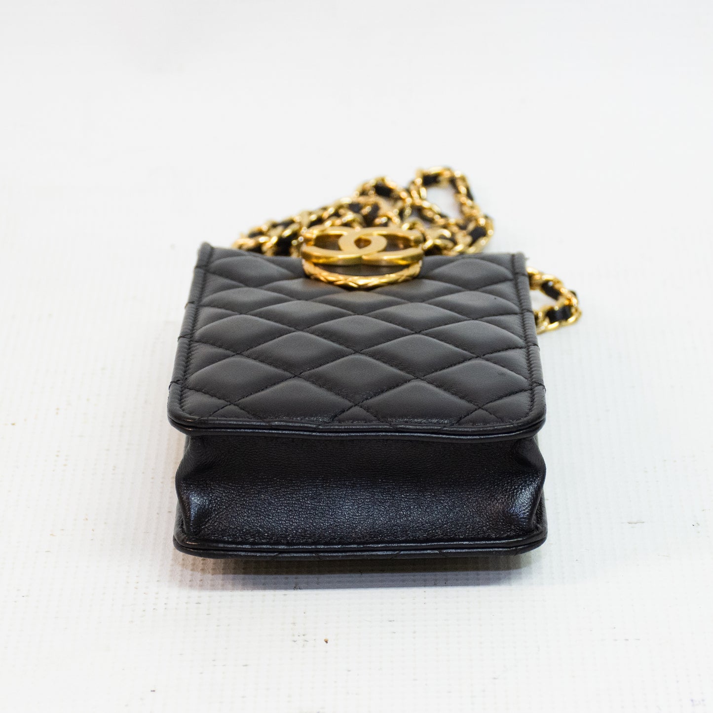 Chanel CC Quilted Lamb Skin Phone Case - Black