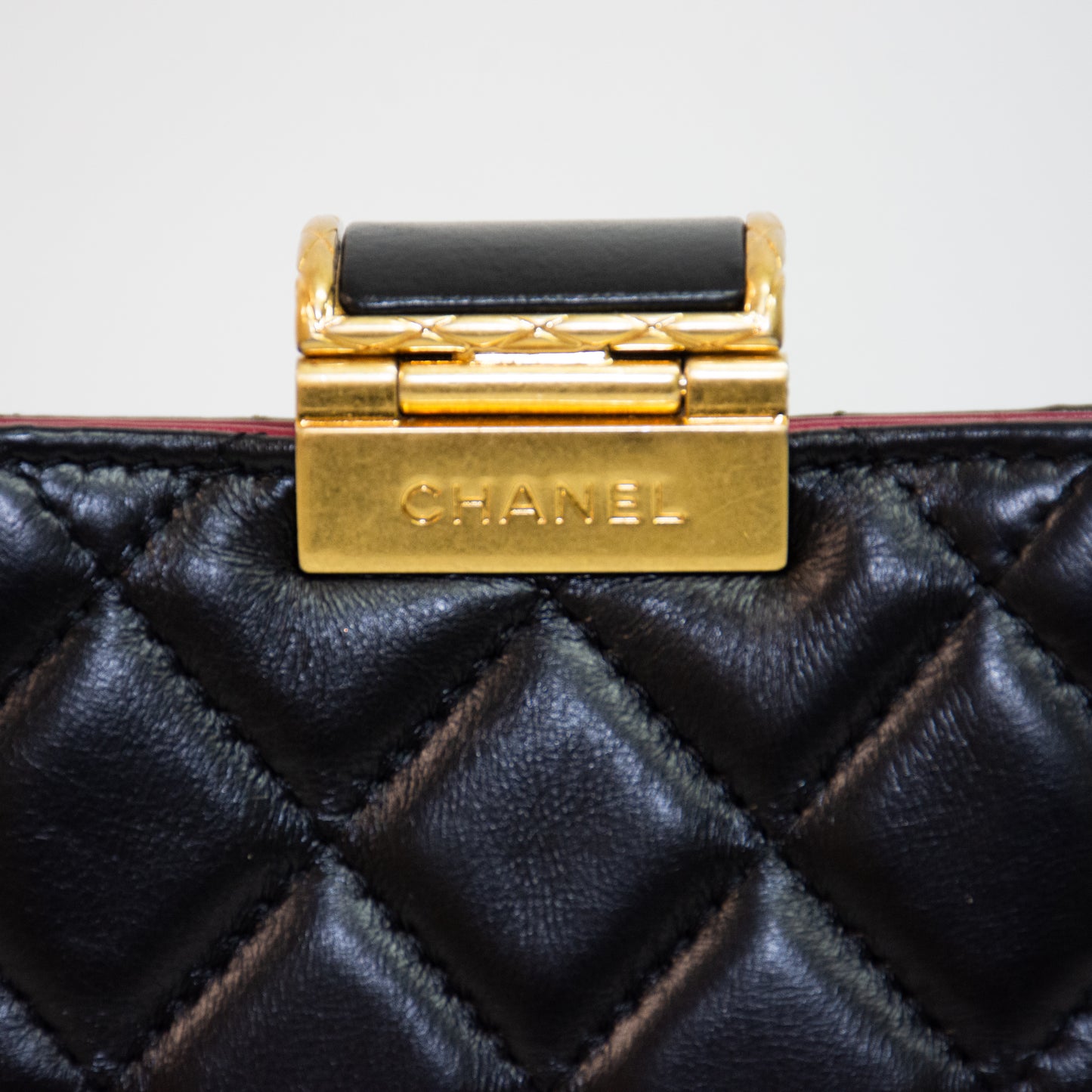 Chanel CC Quilted Lamb Skin Phone Case - Black