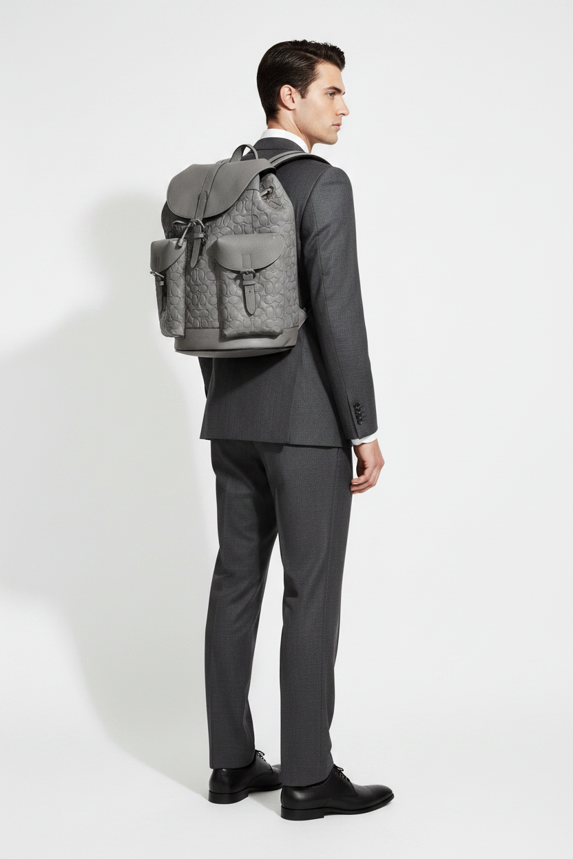Coach CAK26 Warner Signature Leather Backpack