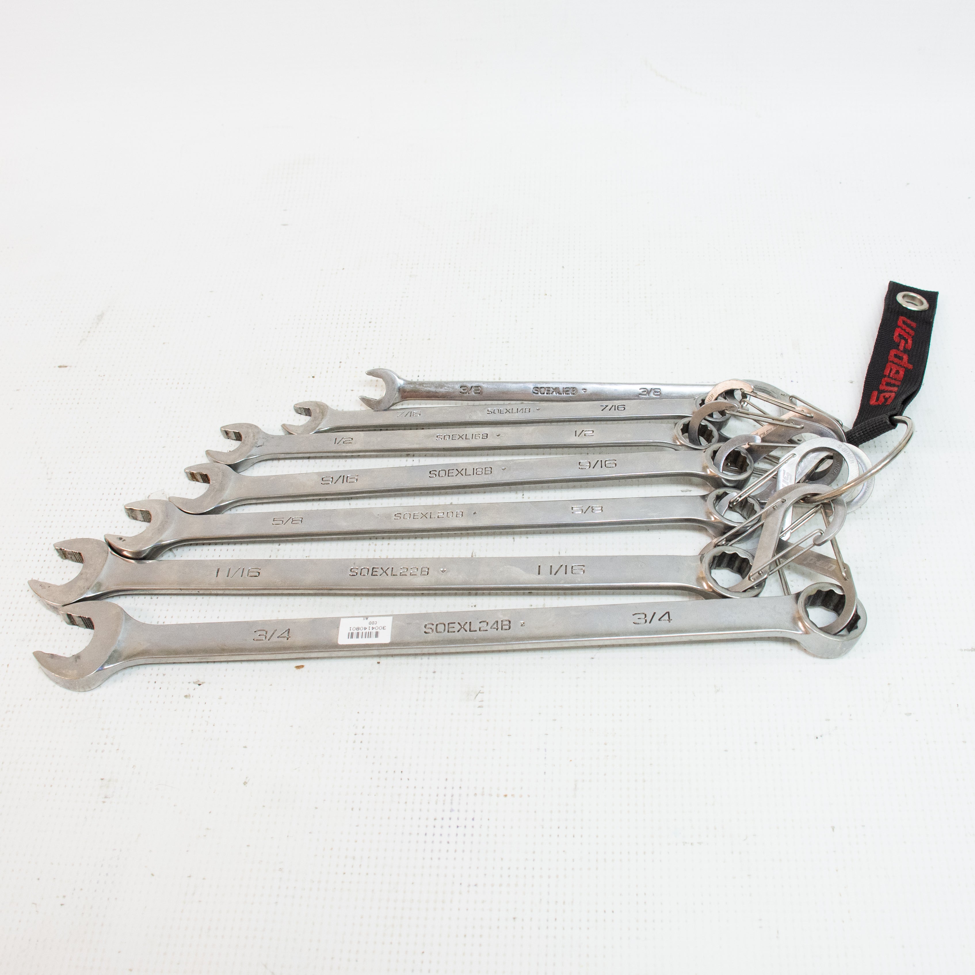 Snap-on SOEXL707B 7pc 12-Point SAE Flank Drive Long Combination Wrench Set