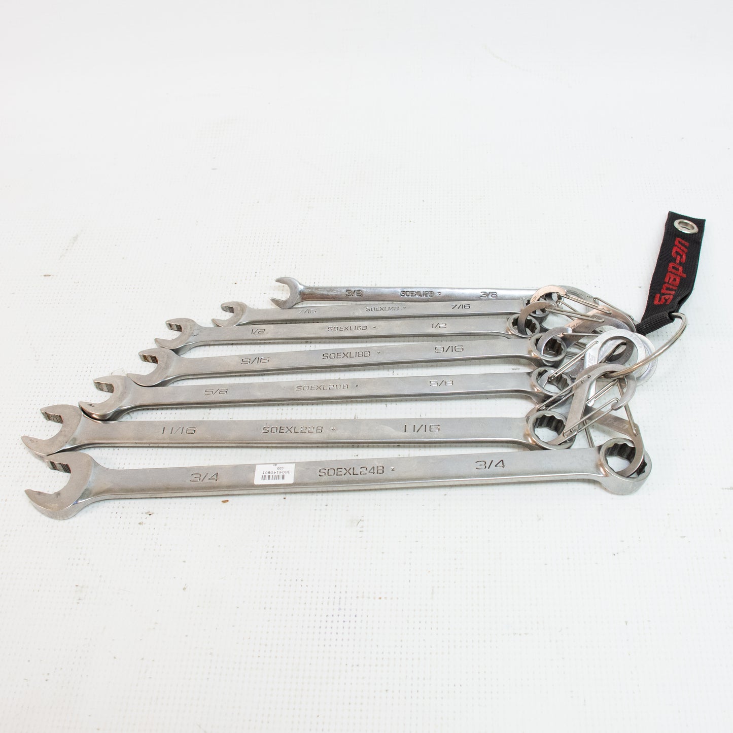Snap-on SOEXL707B 7pc 12-Point SAE Flank Drive Long Combination Wrench Set