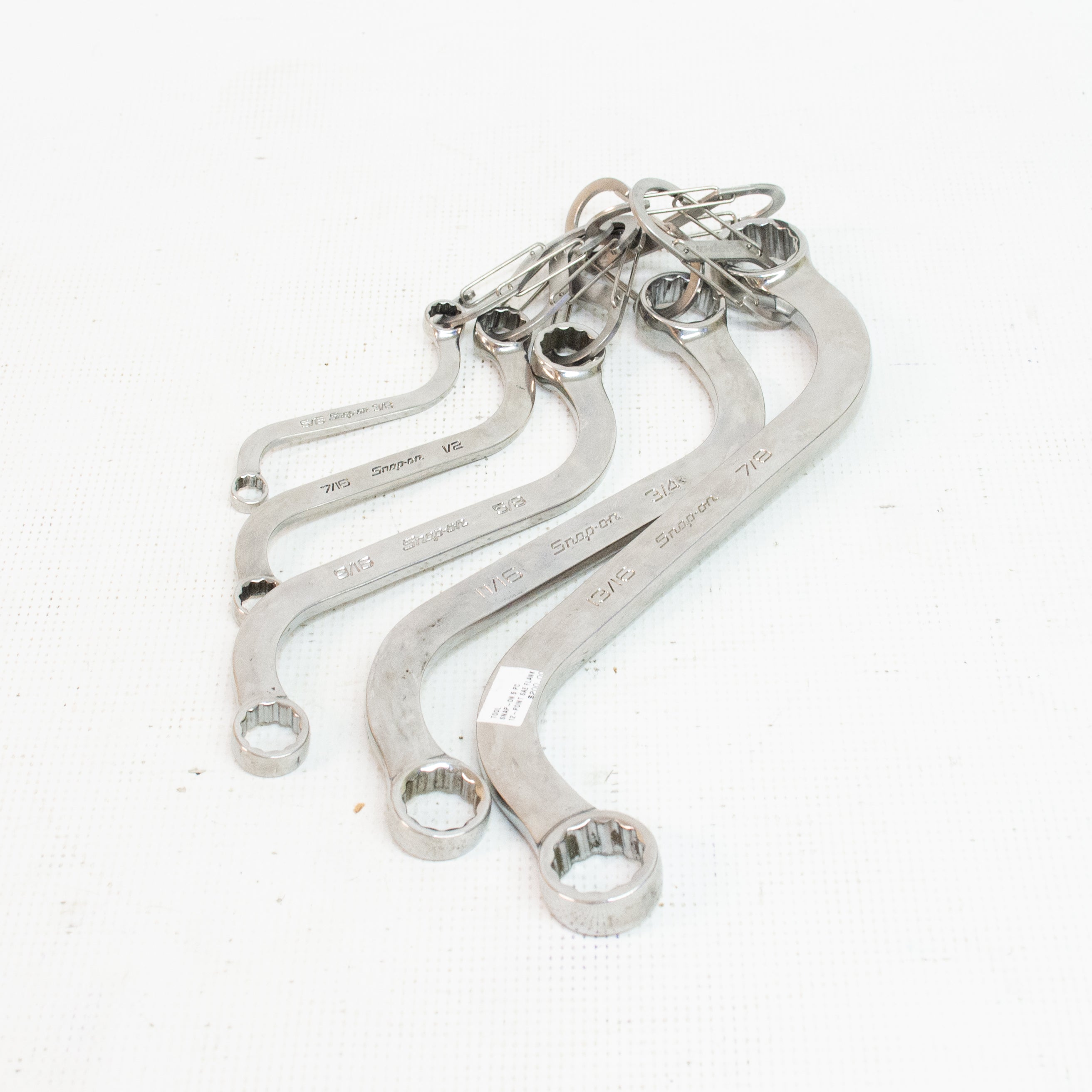Snap-on SBX605 5pc 12-Point SAE Flank Drive S-Shaped Box Wrench Set - 5/16
