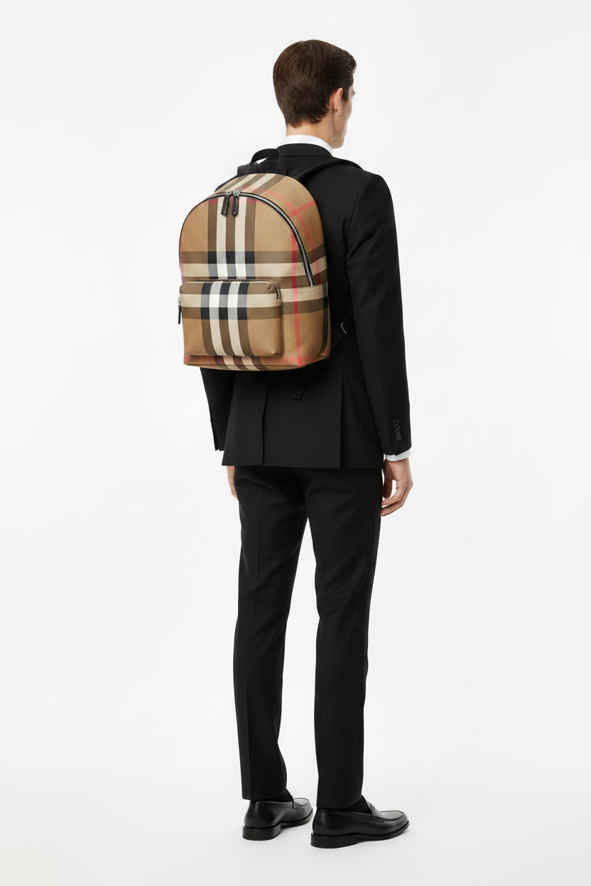 Burberry Jeff Check Canvas Backpack