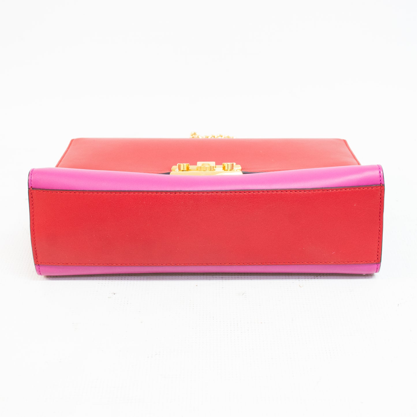 Gucci 409486 Red/Pink Leather Padlock Medium Shoulder Bag