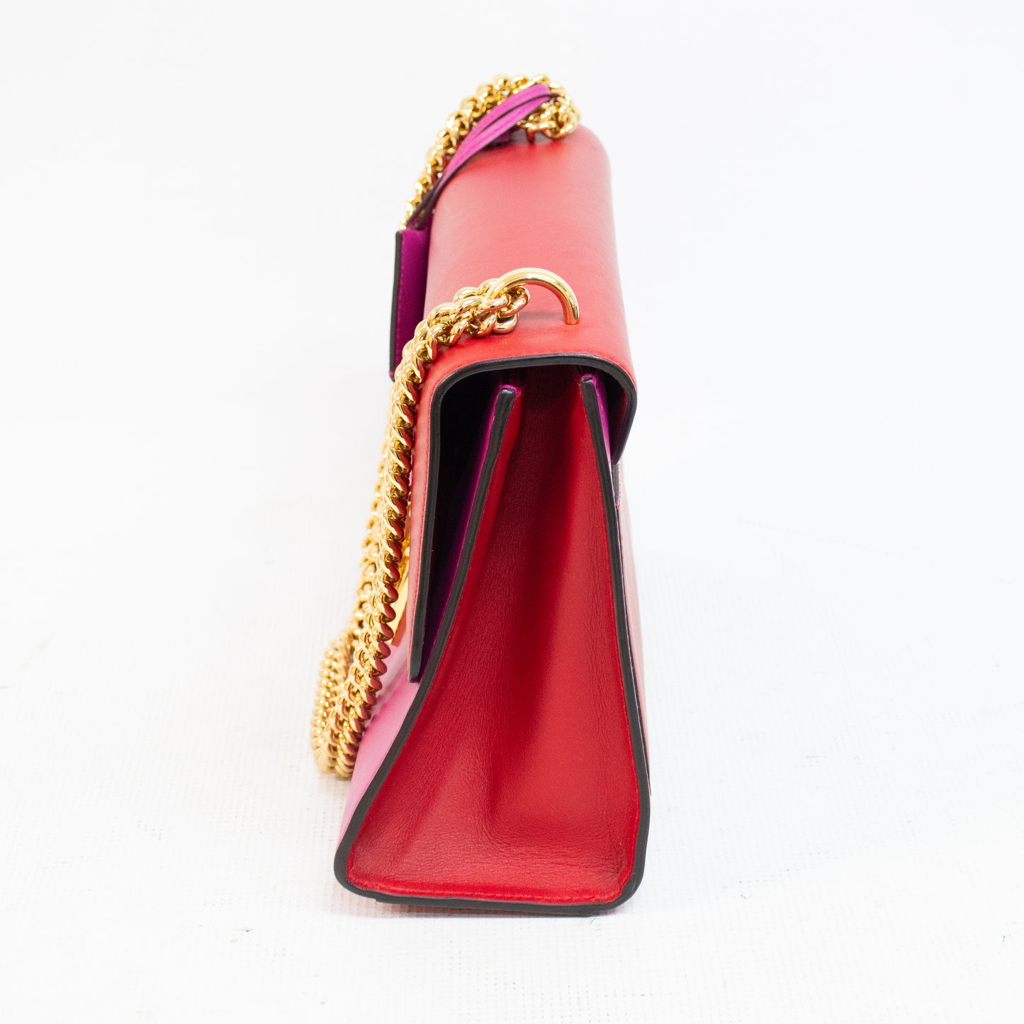 Gucci 409486 Red/Pink Leather Padlock Medium Shoulder Bag