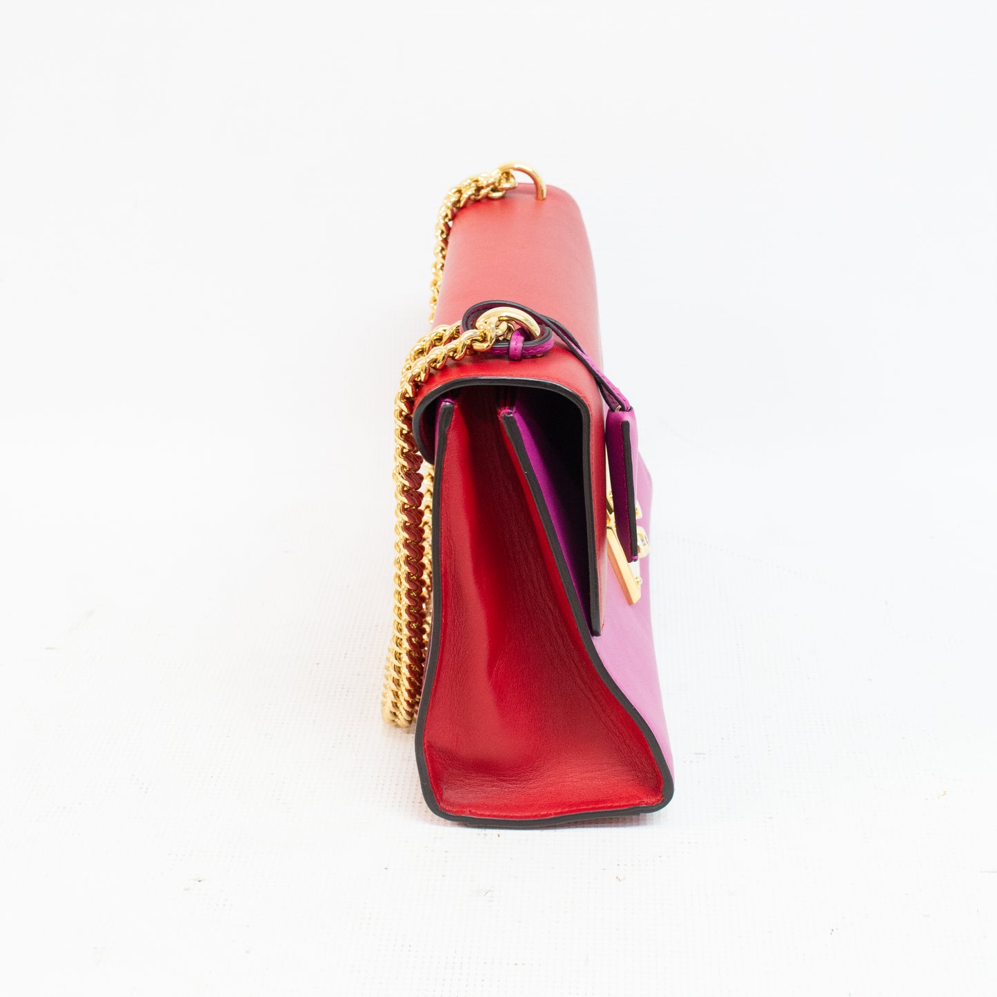 Gucci 409486 Red/Pink Leather Padlock Medium Shoulder Bag