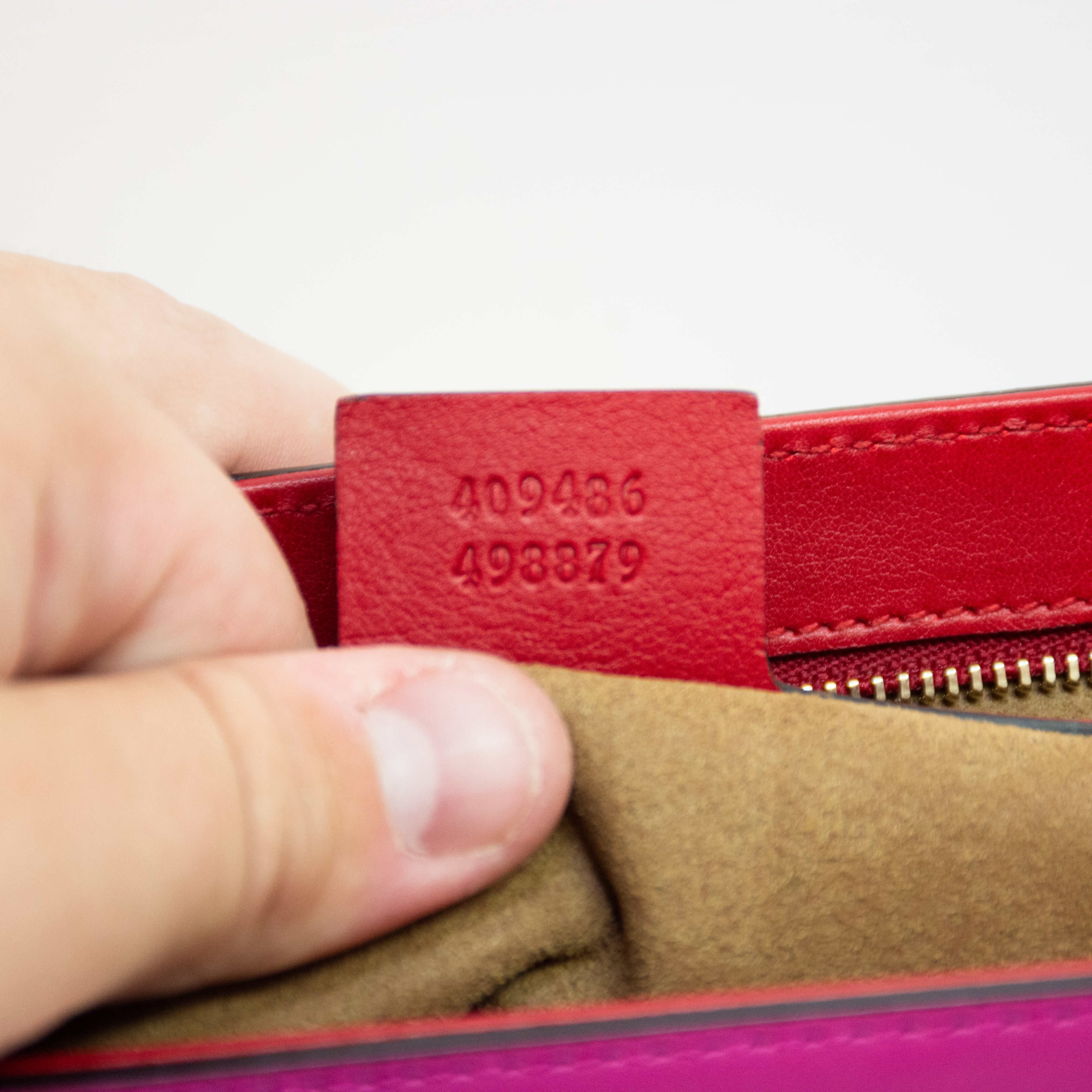 Gucci 409486 Red/Pink Leather Padlock Medium Shoulder Bag