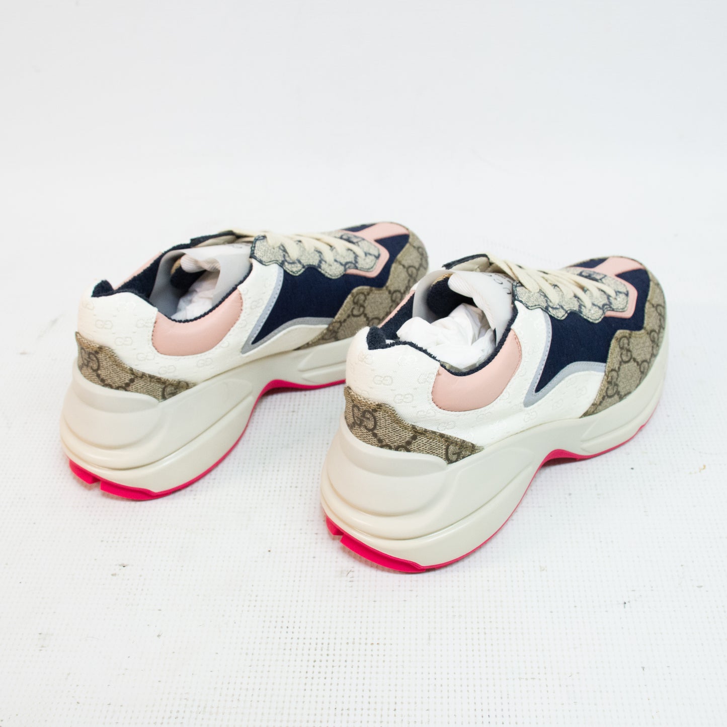 Gucci Rhyon Low Top Beige & Ebony GG Supreme Sneakers - Size 35+