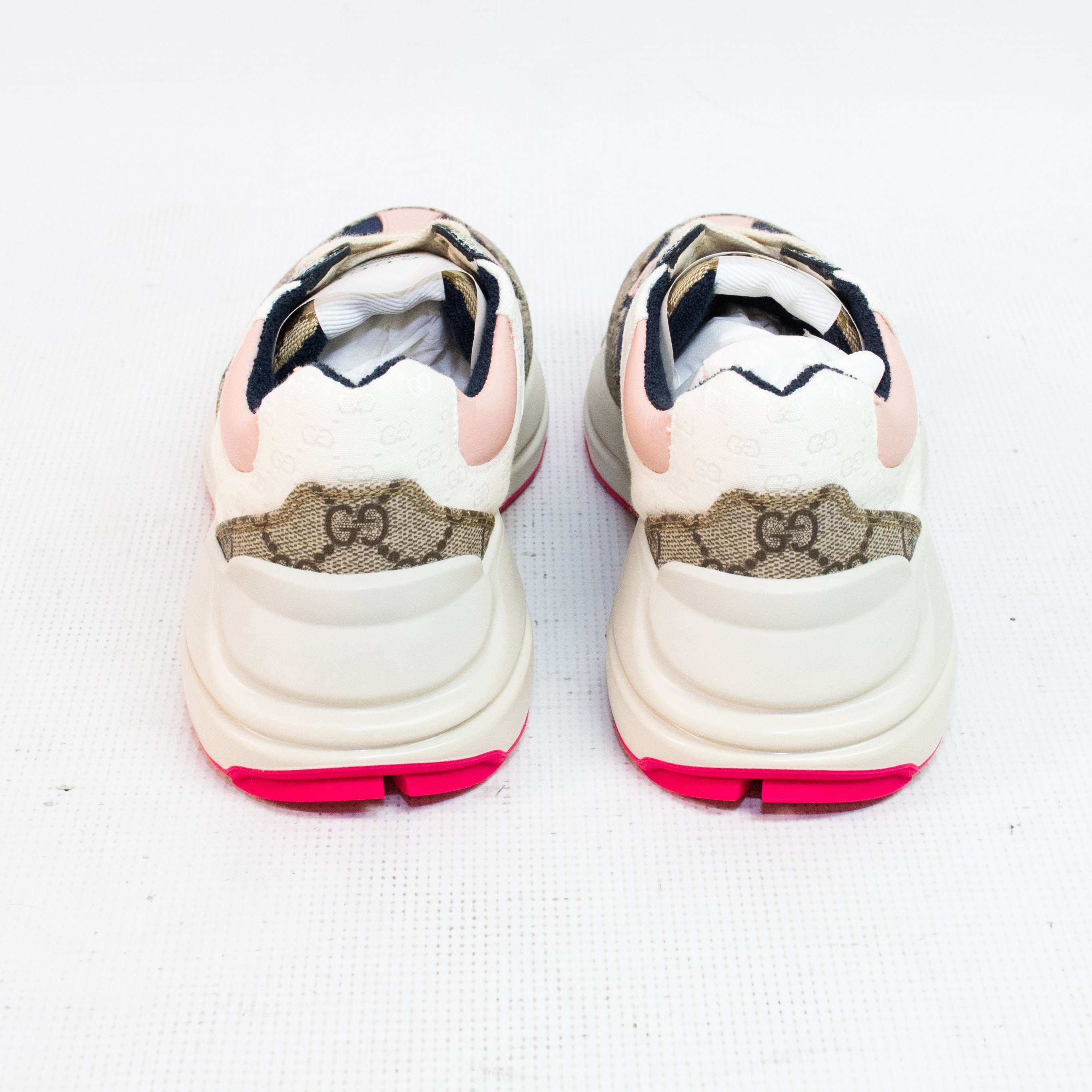 Gucci Rhyon Low Top Beige & Ebony GG Supreme Sneakers - Size 35+