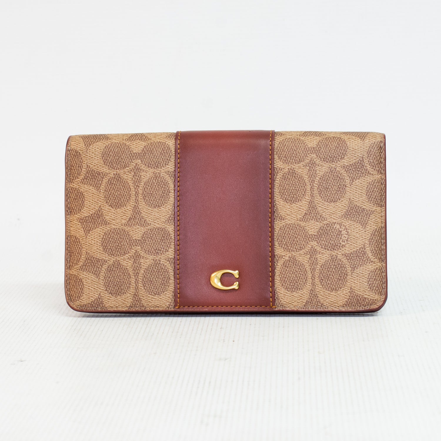 Coach C55862 Signature Tan/Rust Slim Wallet