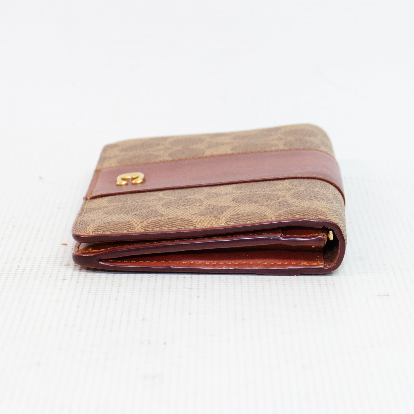Coach C55862 Signature Tan/Rust Slim Wallet