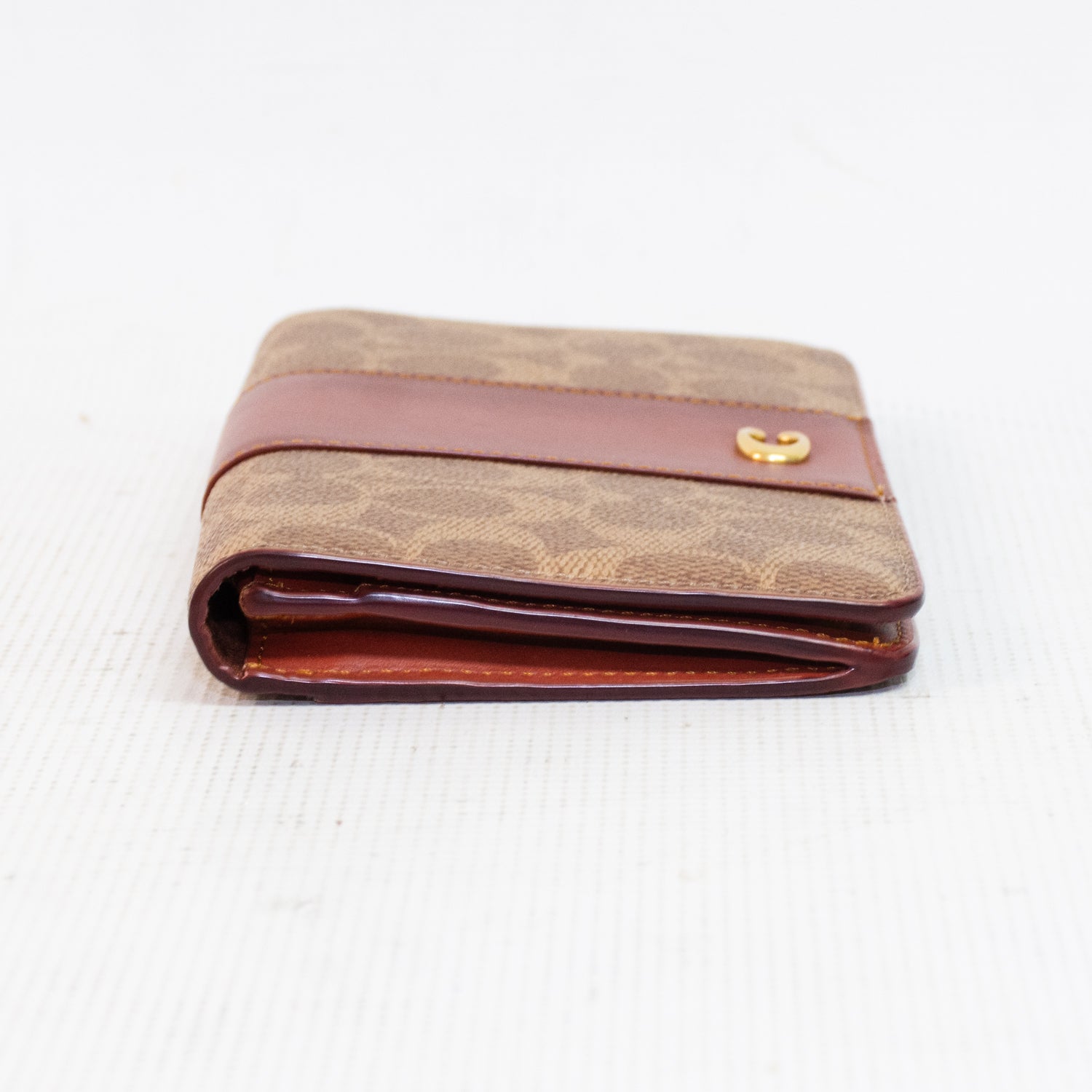 Coach C55862 Signature Tan/Rust Slim Wallet