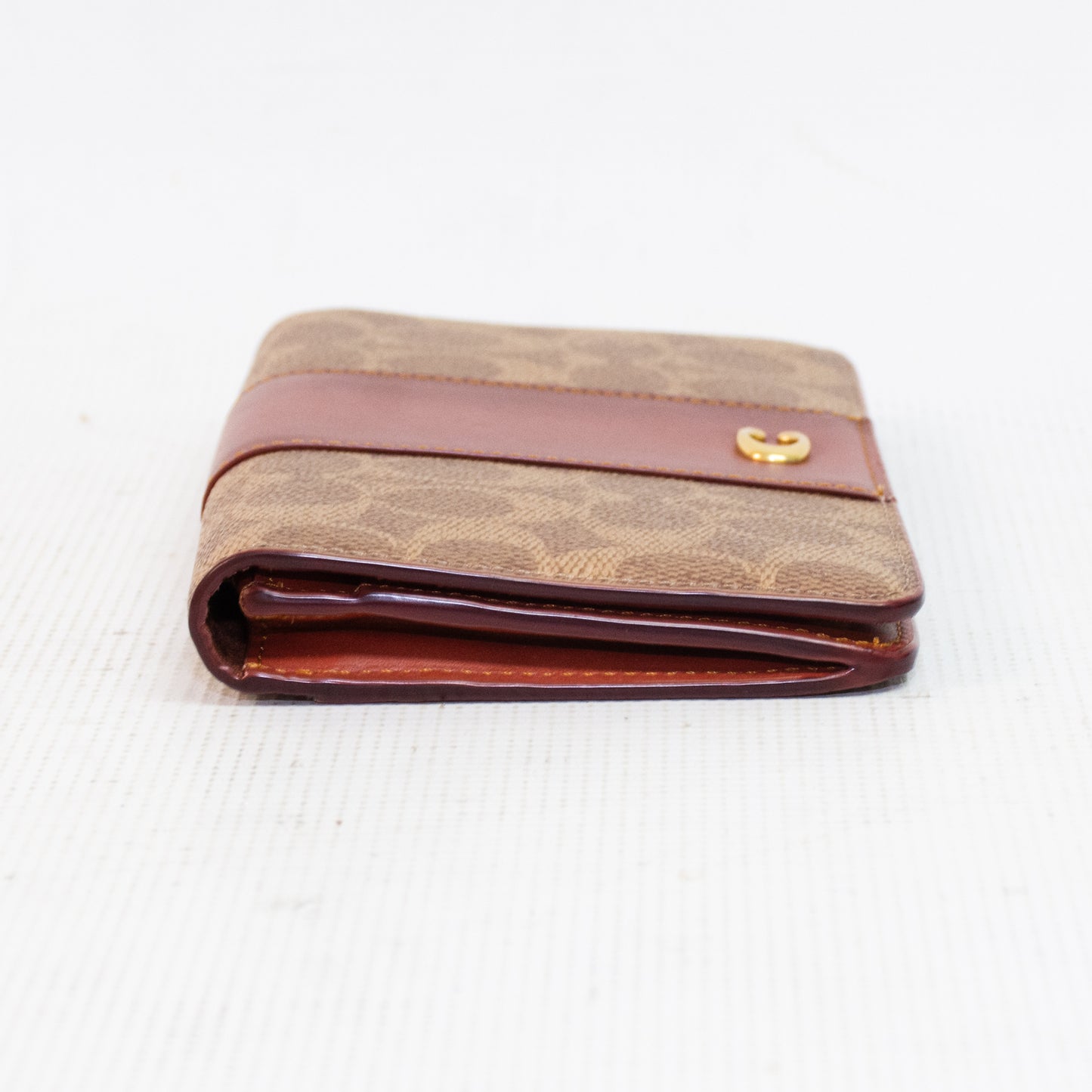 Coach C55862 Signature Tan/Rust Slim Wallet