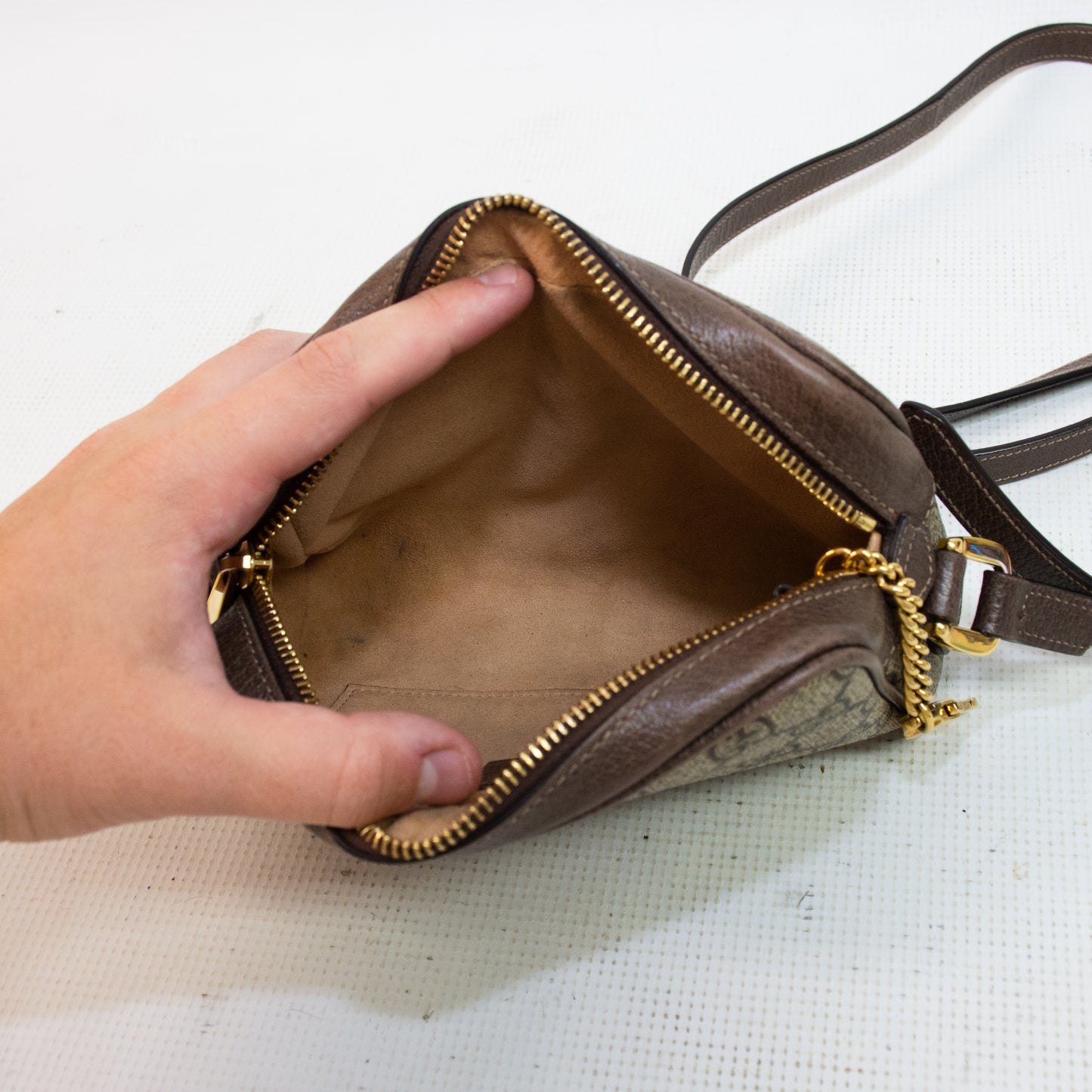 Gucci Ophidia Beige Mini GG Supreme Cross Body Bag - 517350