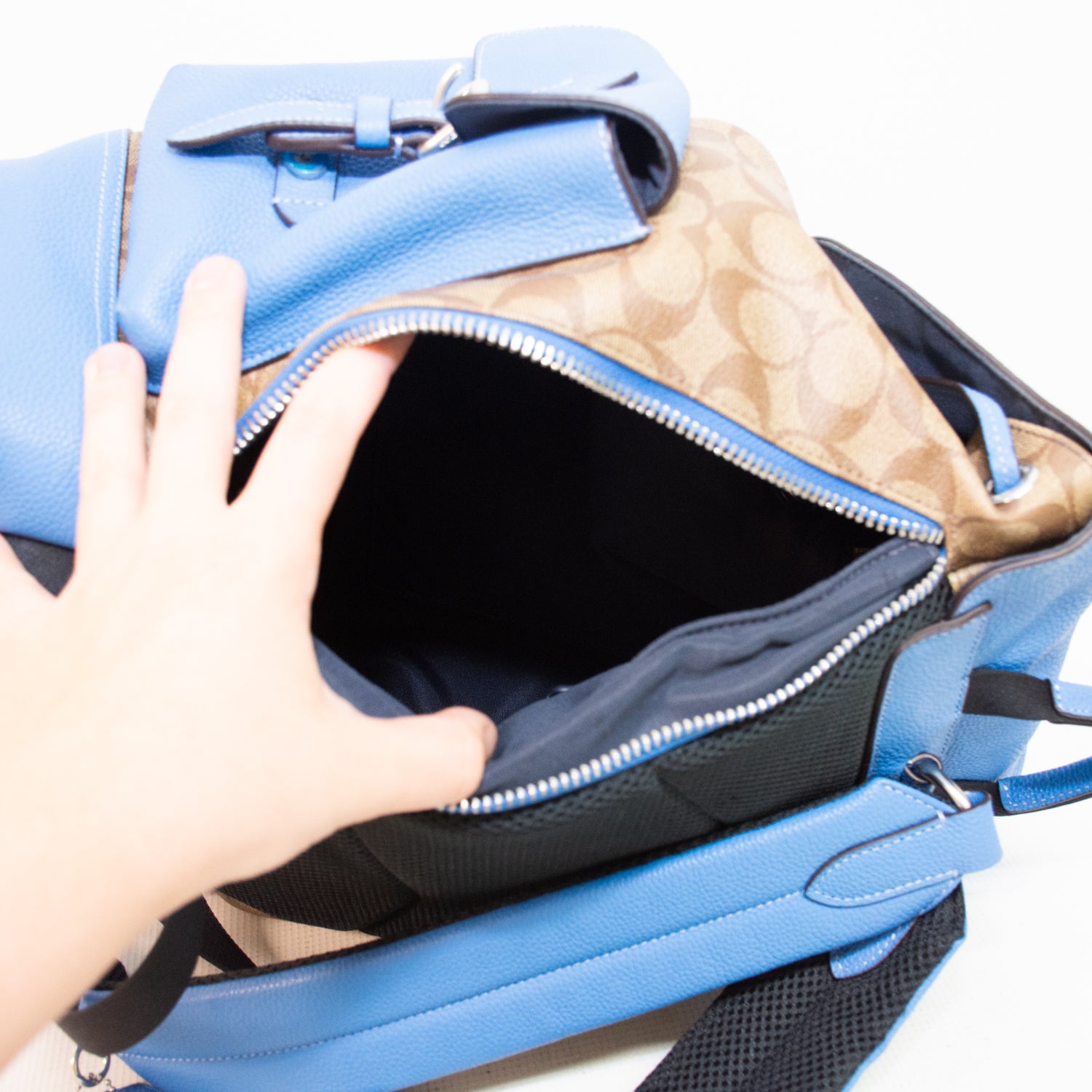 Coach CJ493 Hudson Blue/Brown Backpack