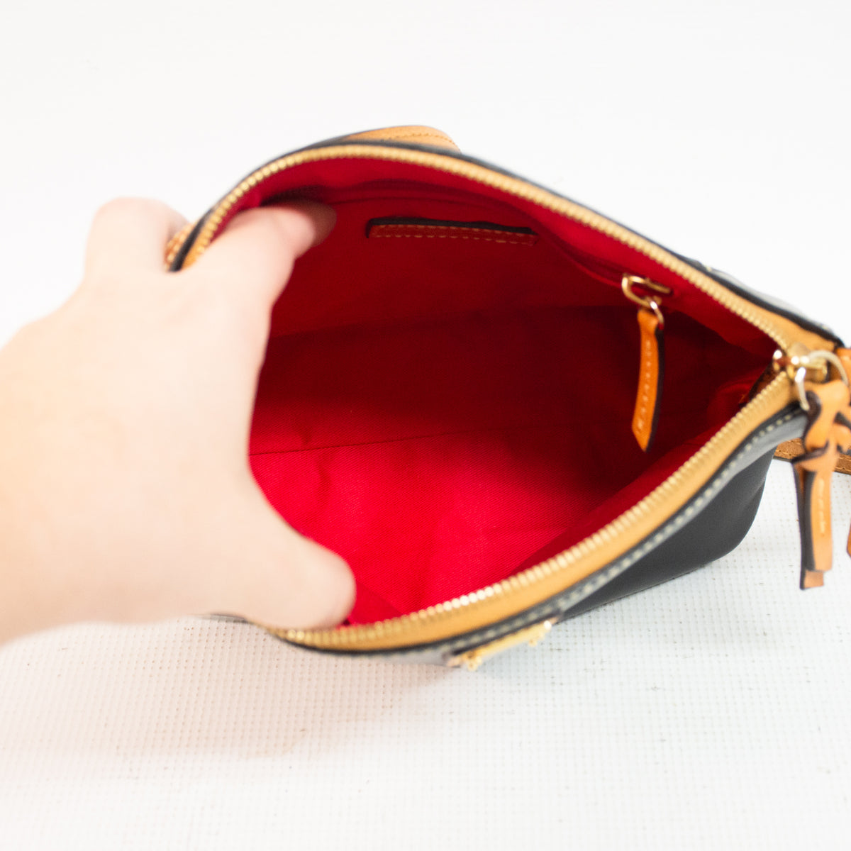 Dooney & Bourke Dome Black Leather Cross Body Bag