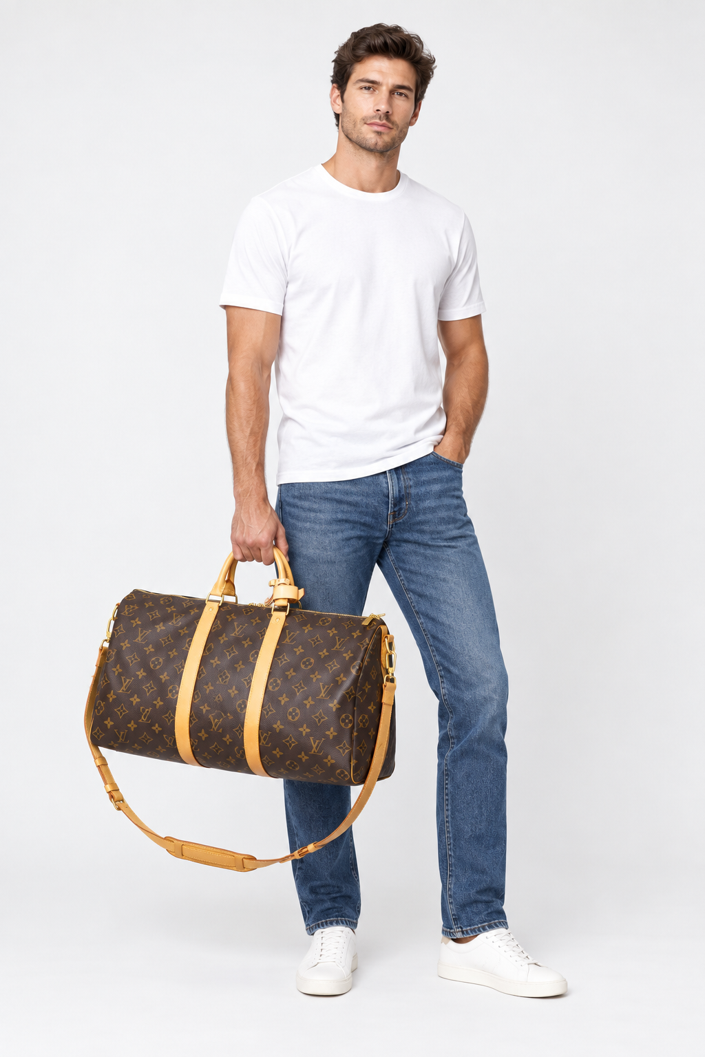 Louis Vuitton Keepall Bandouliere 55 Travel Duffel Bag