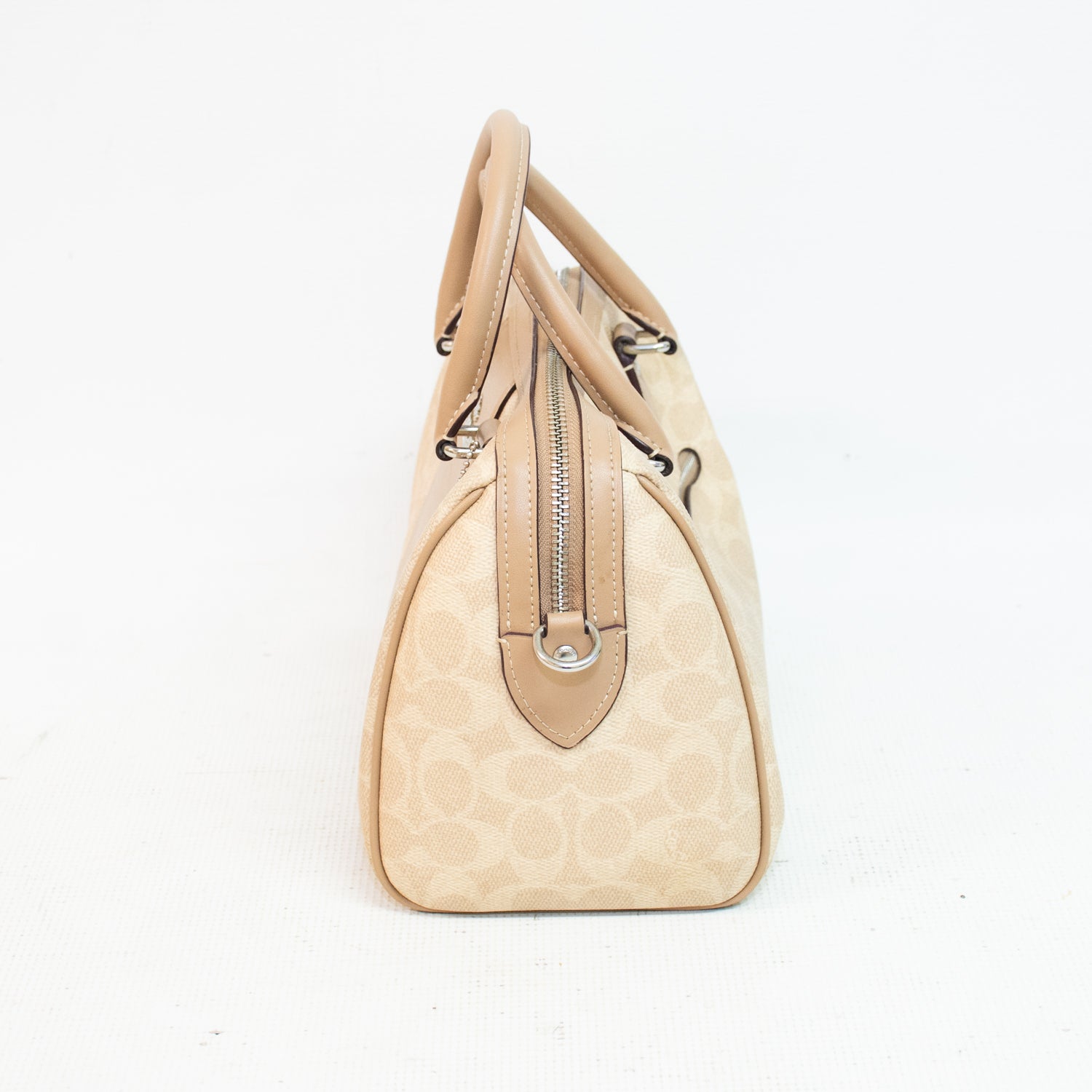 Coach CW376 Rowan Signature Canvas Beige Satchel Bag