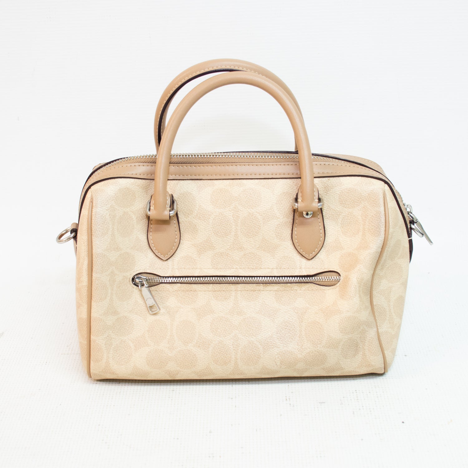 Coach CW376 Rowan Signature Canvas Beige Satchel Bag