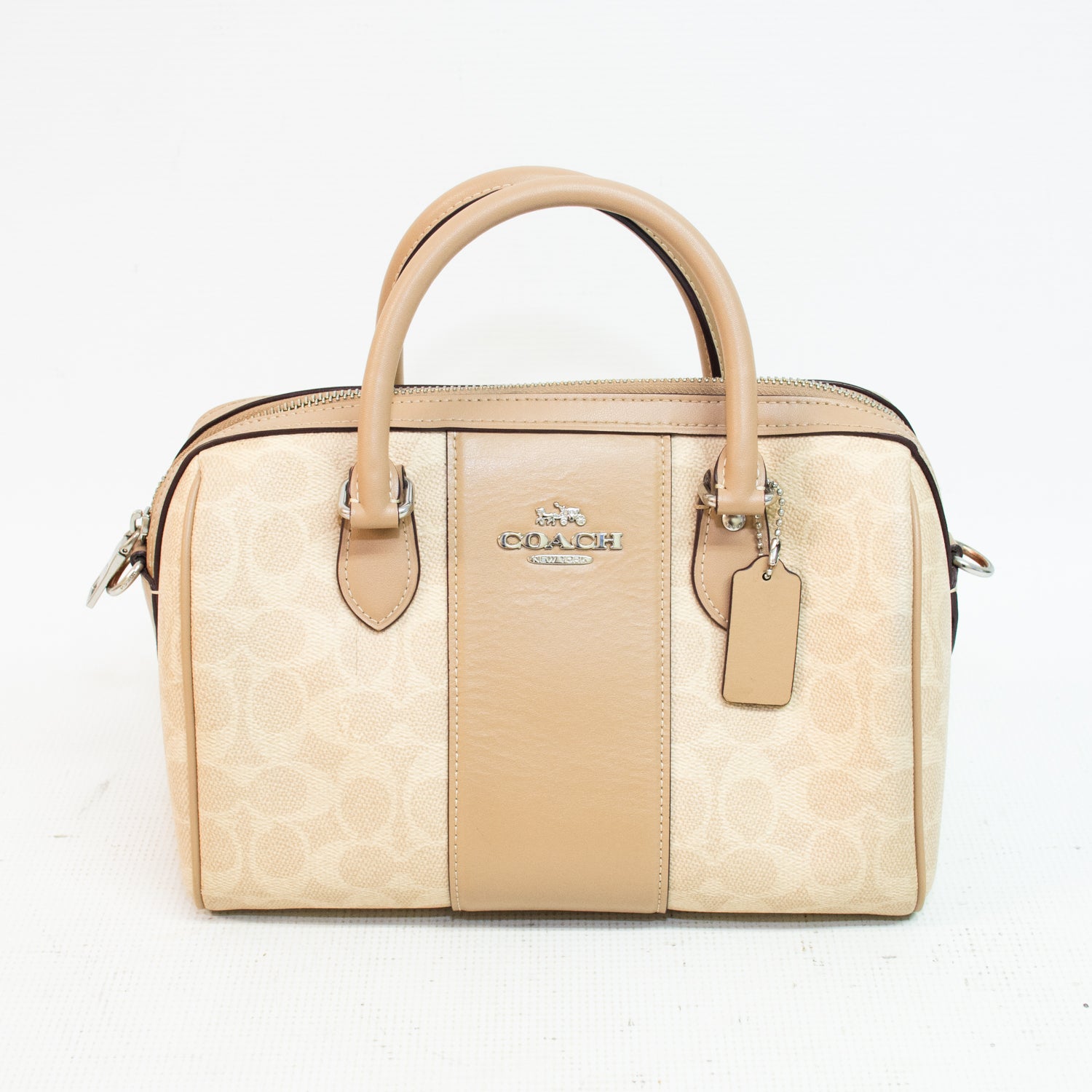 Coach CW376 Rowan Signature Canvas Beige Satchel Bag
