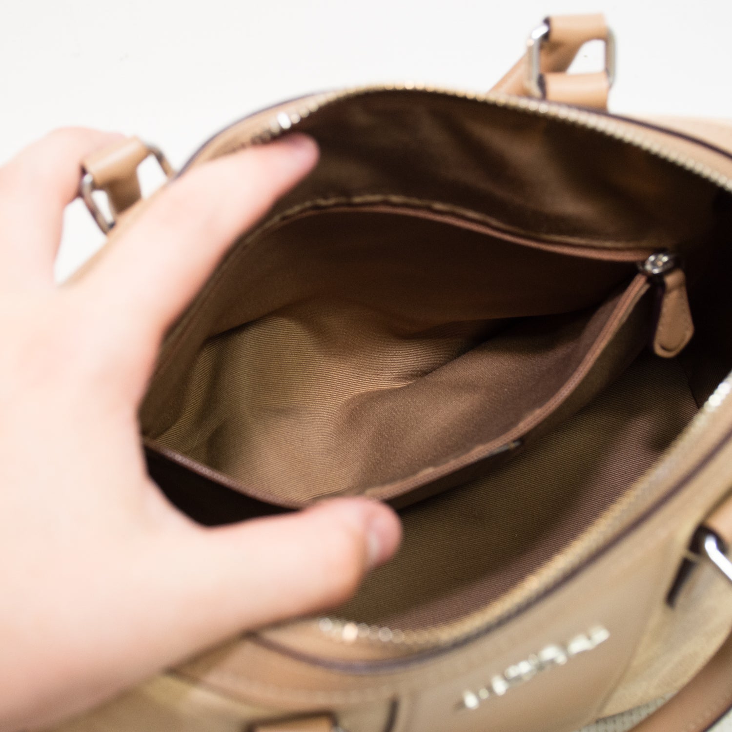 Coach CW376 Rowan Signature Canvas Beige Satchel Bag