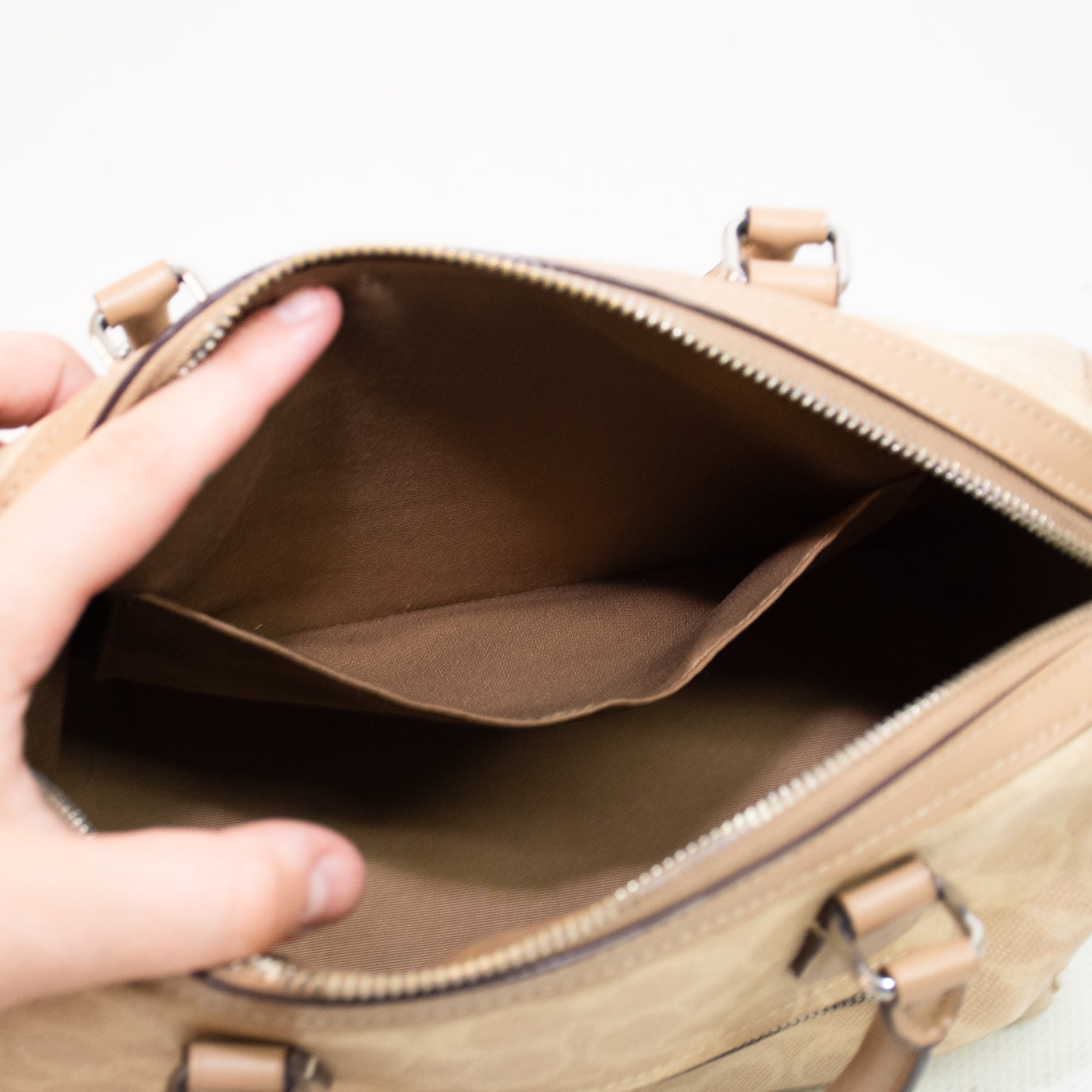 Coach CW376 Rowan Signature Canvas Beige Satchel Bag