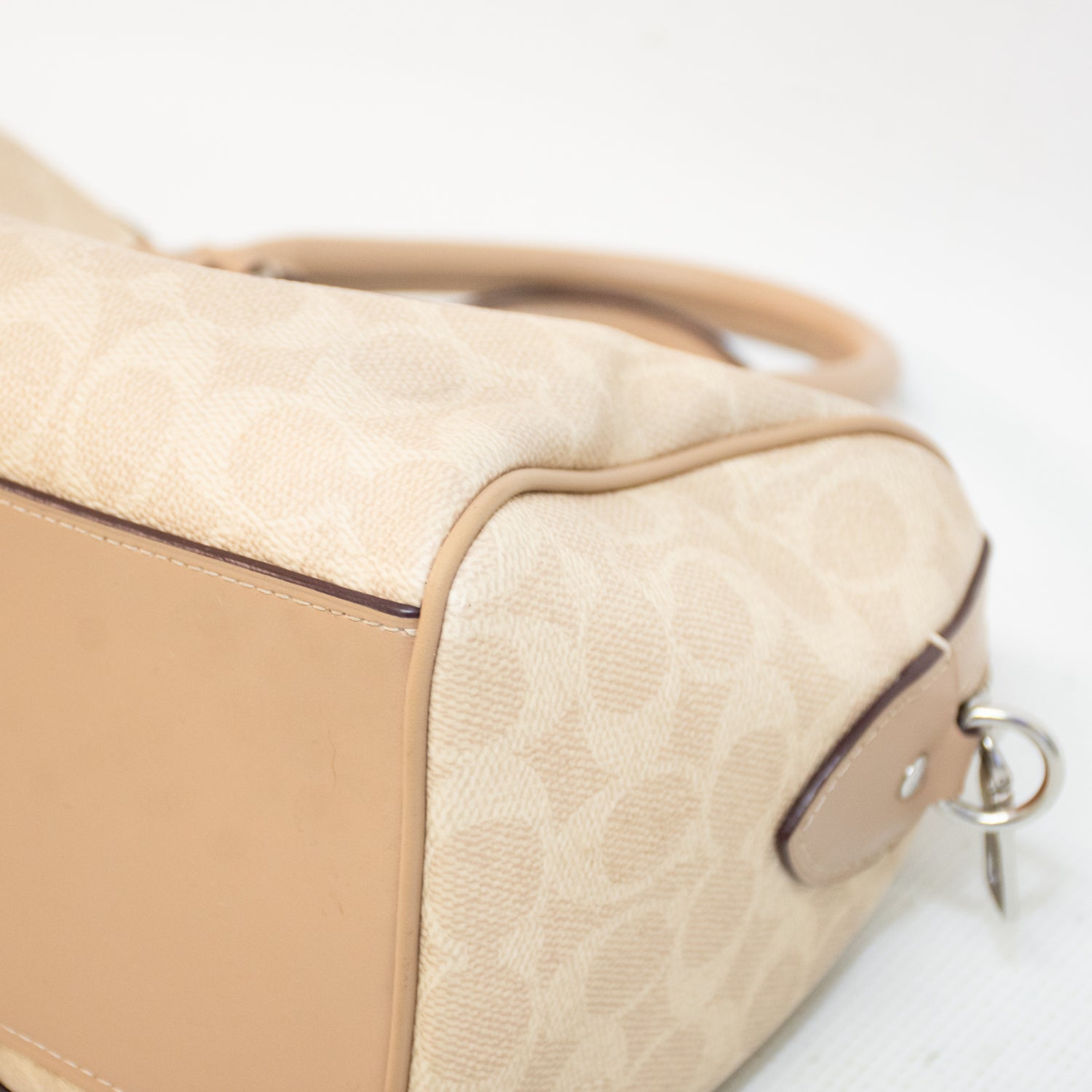 Coach CW376 Rowan Signature Canvas Beige Satchel Bag