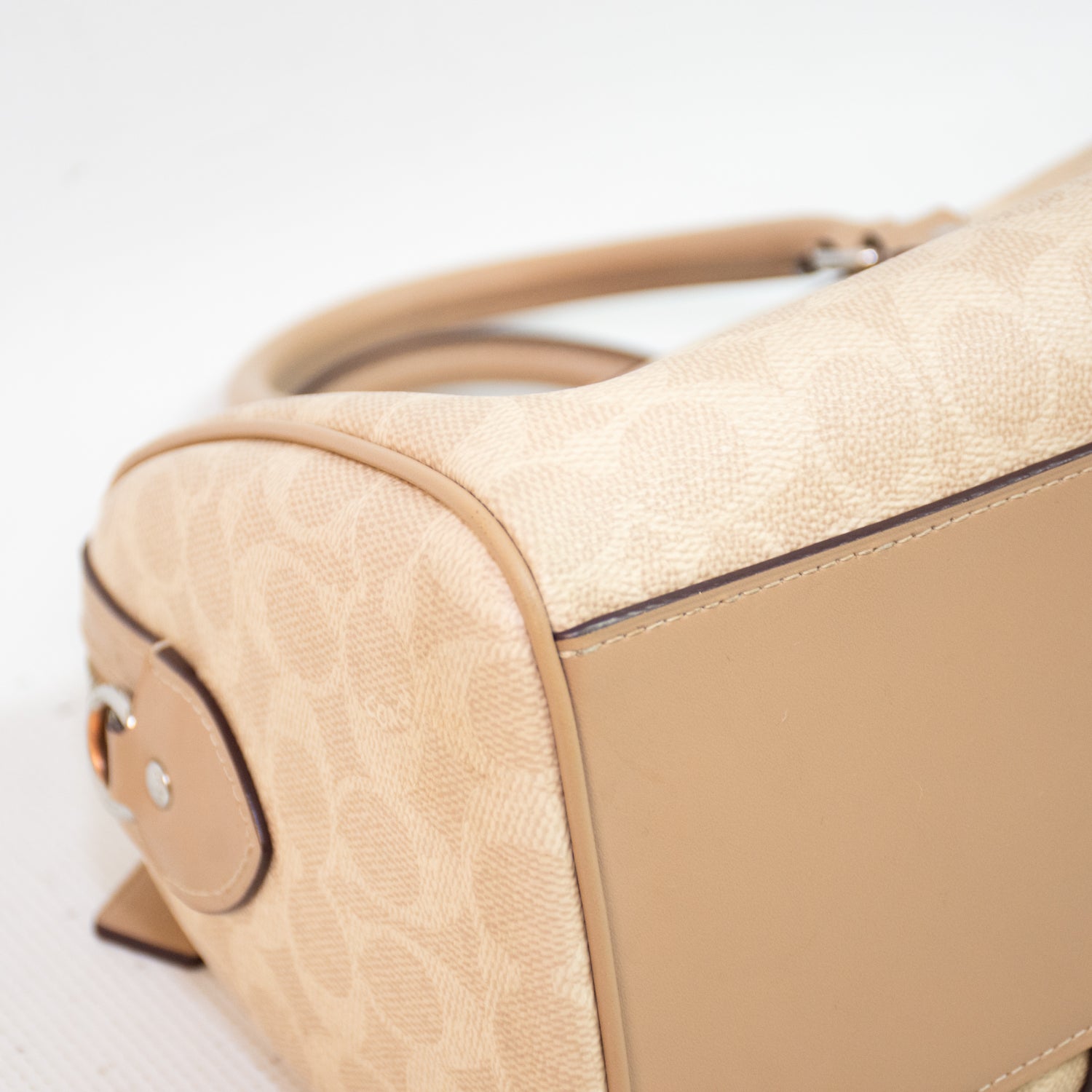 Coach CW376 Rowan Signature Canvas Beige Satchel Bag