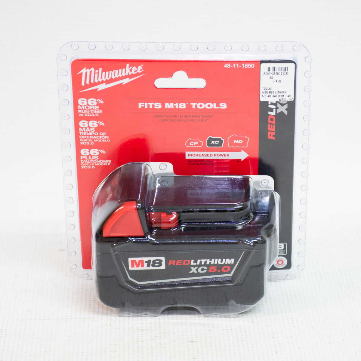Milwaukee 48-11-1850 M18 Red 5.0Ah Battery Pack