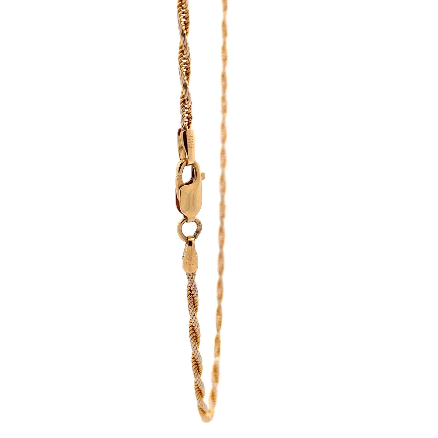 14K Yellow & White Gold DC Rope Chain