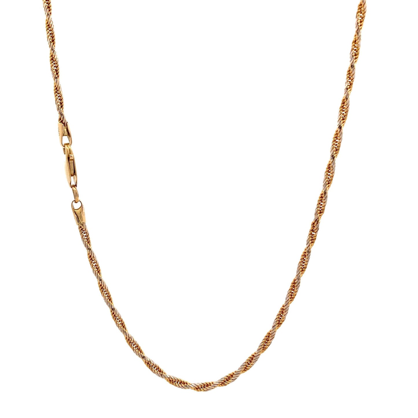 14K Yellow & White Gold DC Rope Chain