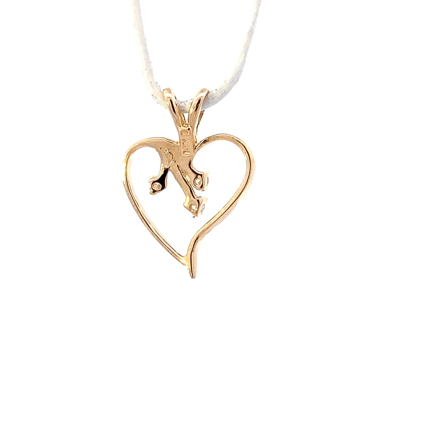 Colgante Corazón Diamante Oro Amarillo 14K - 0.03ct