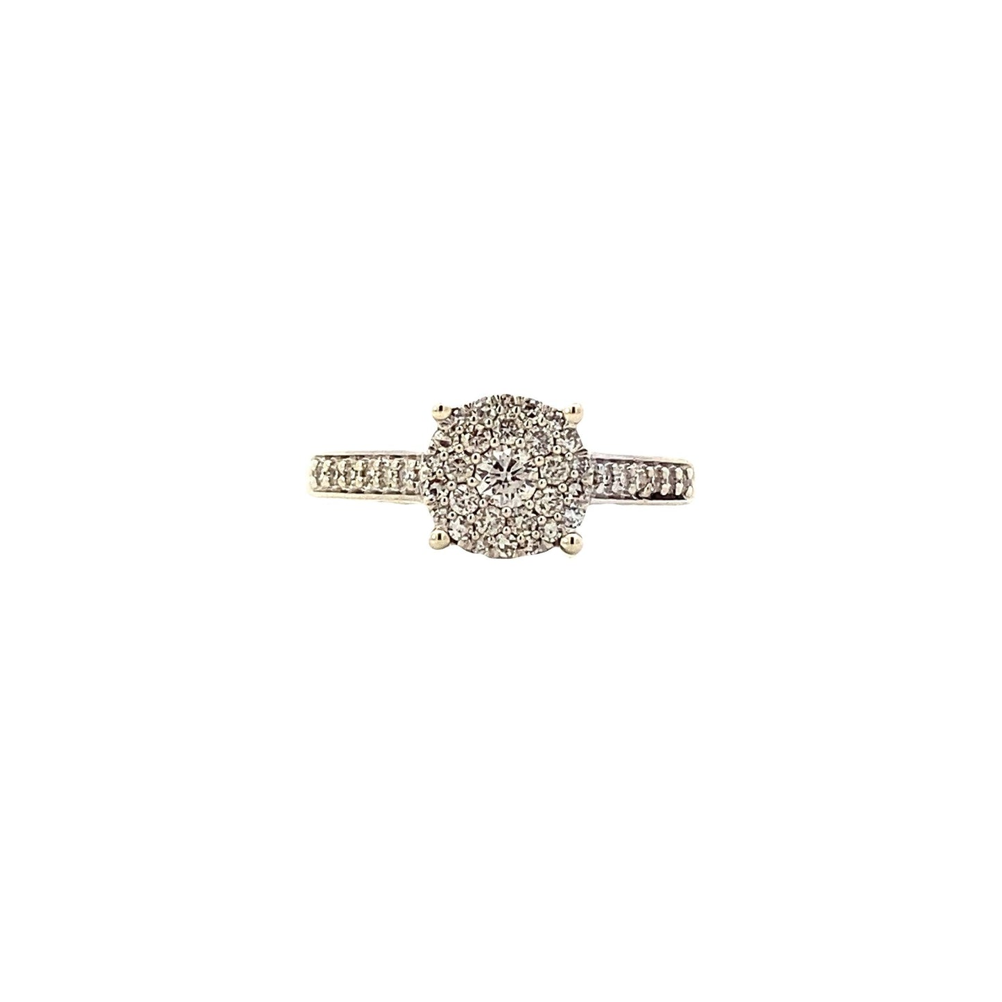 Anillo de diamantes para mujer en oro blanco de 10 quilates - 0.49ct