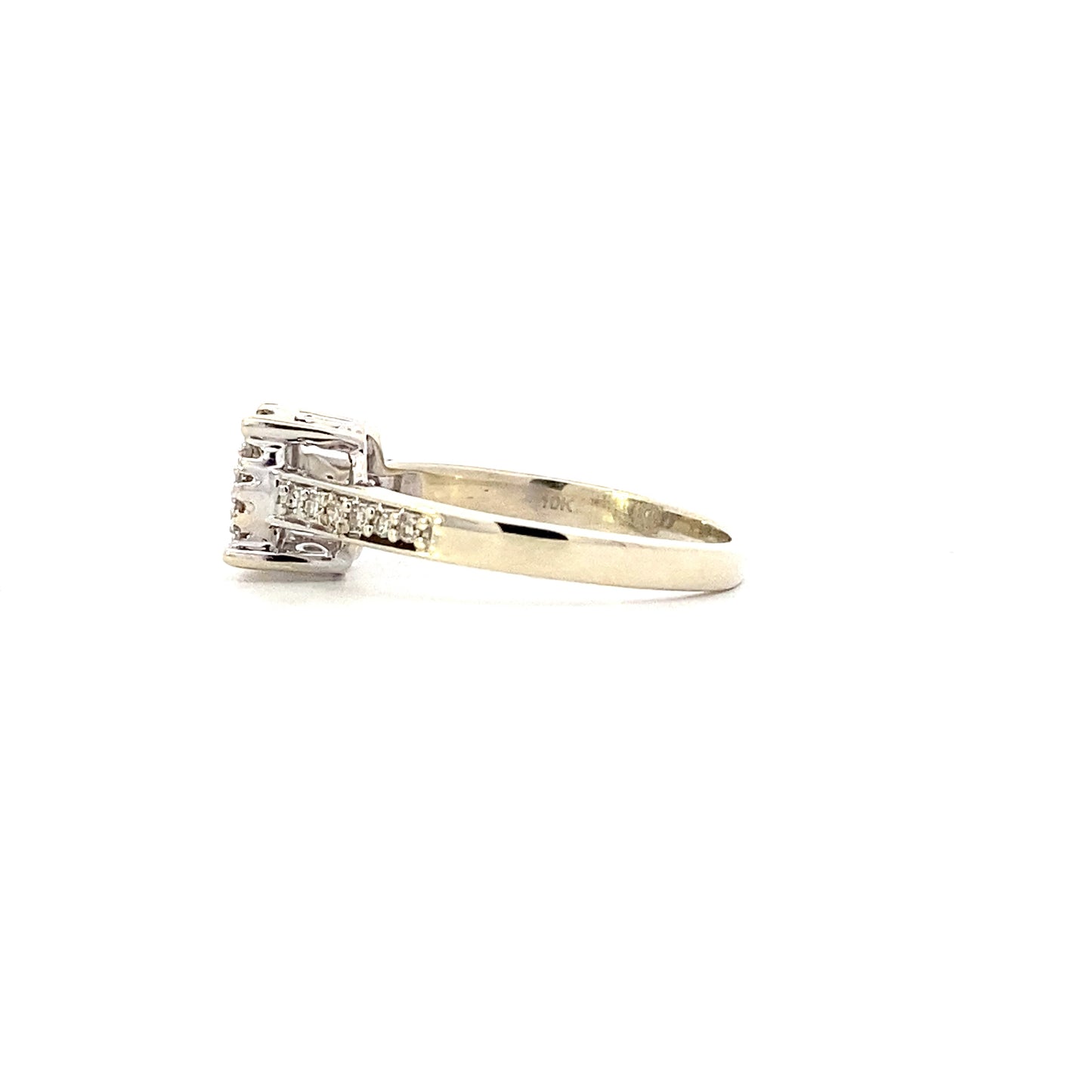 Anillo de diamantes para mujer en oro blanco de 10 quilates - 0.49ct